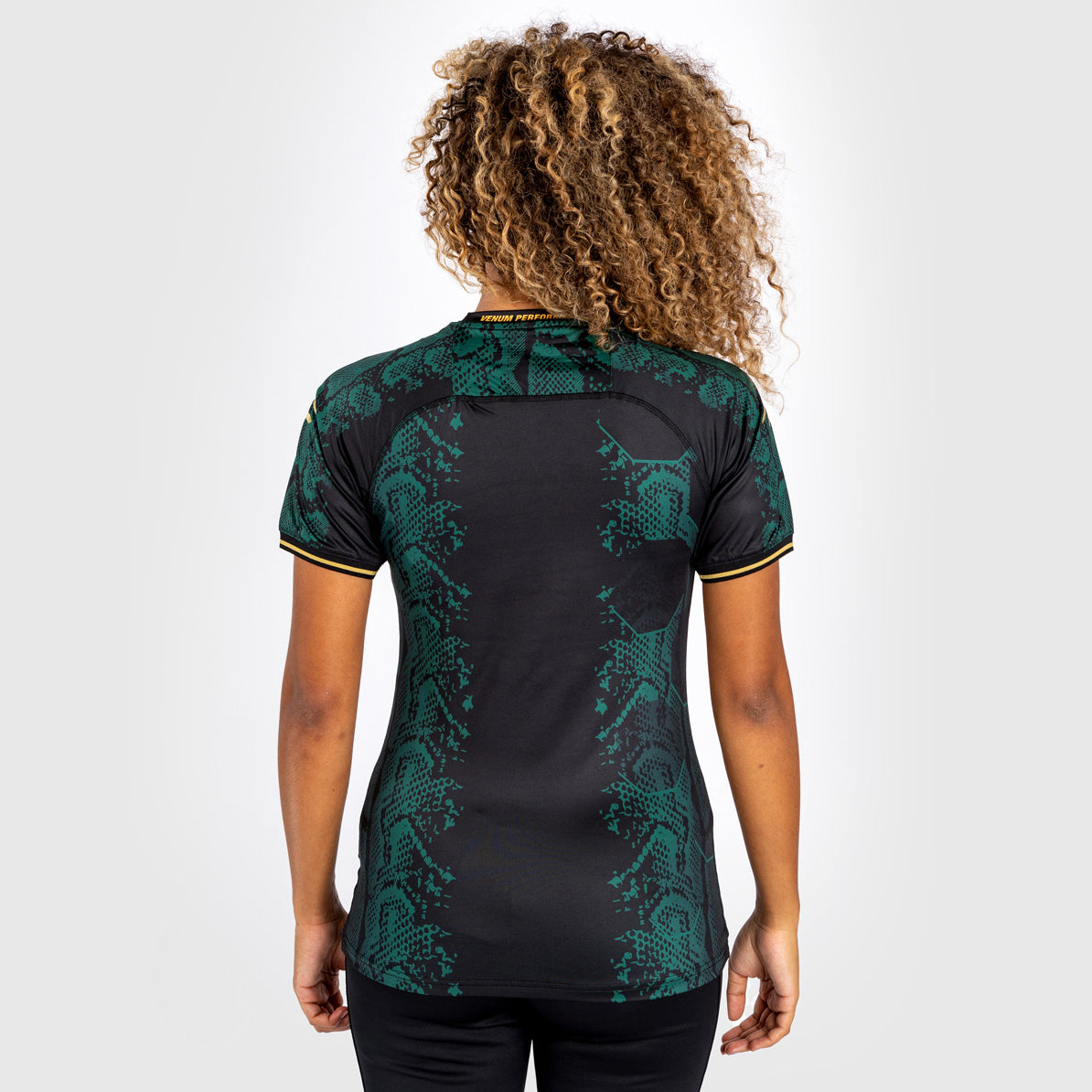 UFC Adrenaline by Venum Personalized Authentic Fight Night Women's Walkout Jersey - Emerald Edition - Grün/Schwarz/Gold