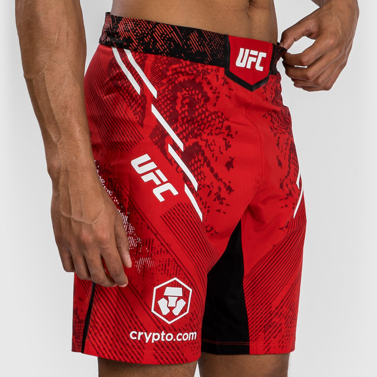 UFC Adrenaline by Venum Personalisierte Authentische Fight Night Herren-Kampfshorts - Lange Passform - Rot