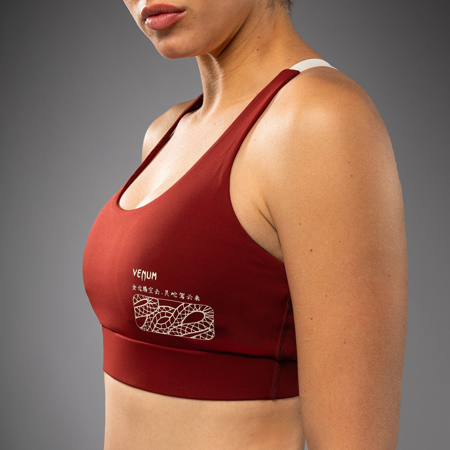 Venum Serpenti Damen Sport-BH – Burgunder/Elfenbein