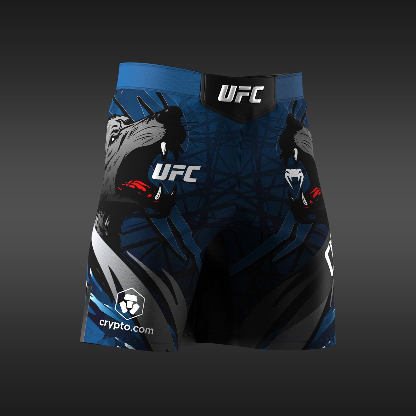 UFC Unrivaled by Venum Khamzat Chimaev Herren-Kampfshorts mit langer Passform – Blau