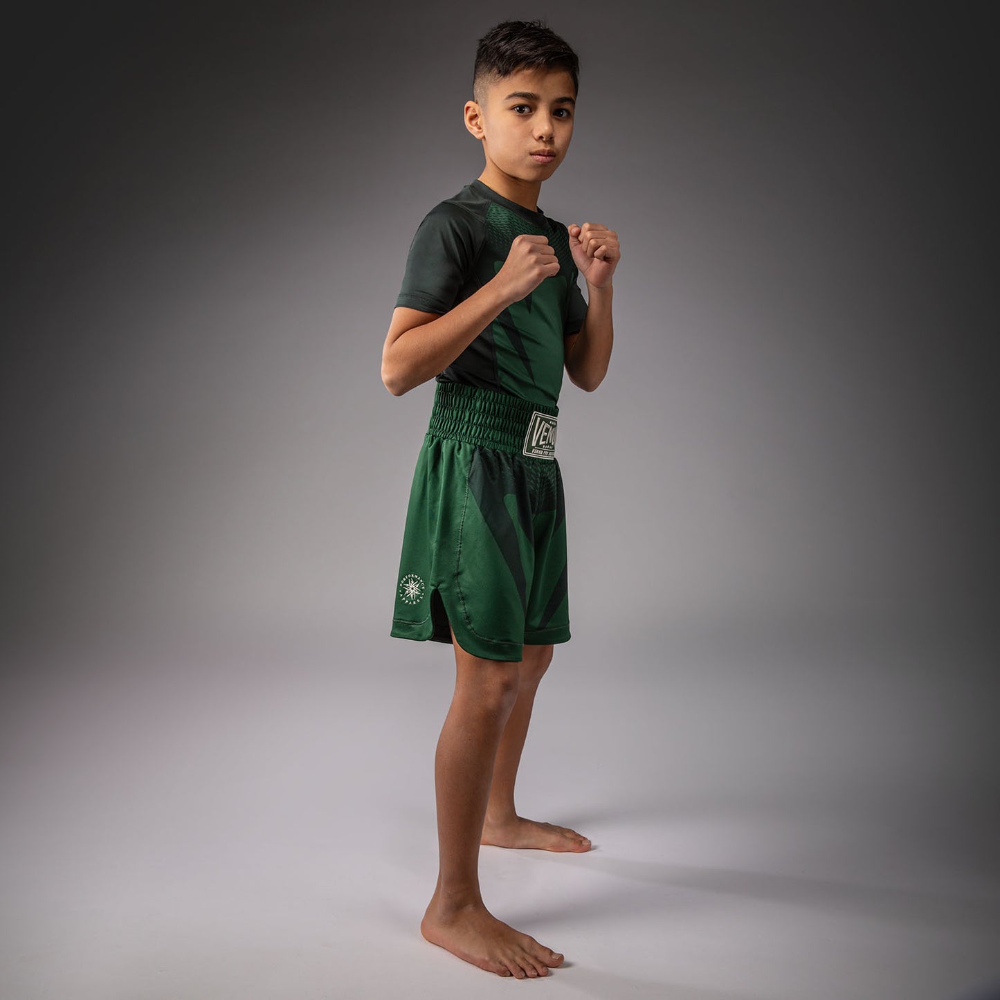 Venum Attack Kids Boxshorts - Waldgrün/Off-White