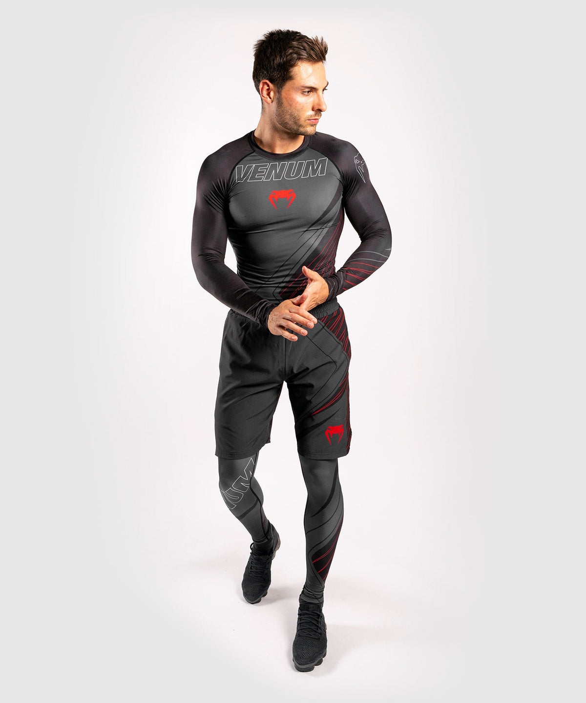 Venum Contender 5.0 Rashguard - Lange Ärmel - Schwarz/Rot