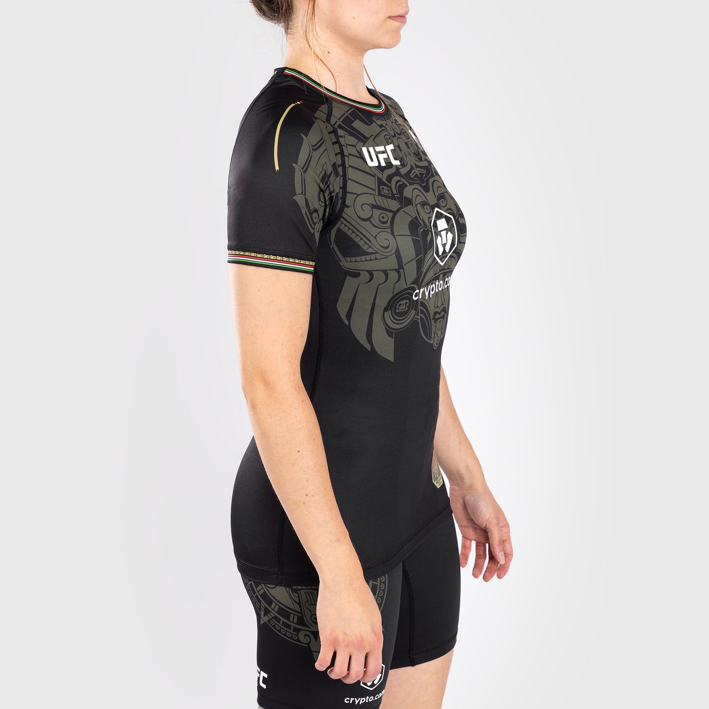 Noche UFC by Venum Authentic Fight Night Damen Performance Kurzarm Rashguard - Schwarz