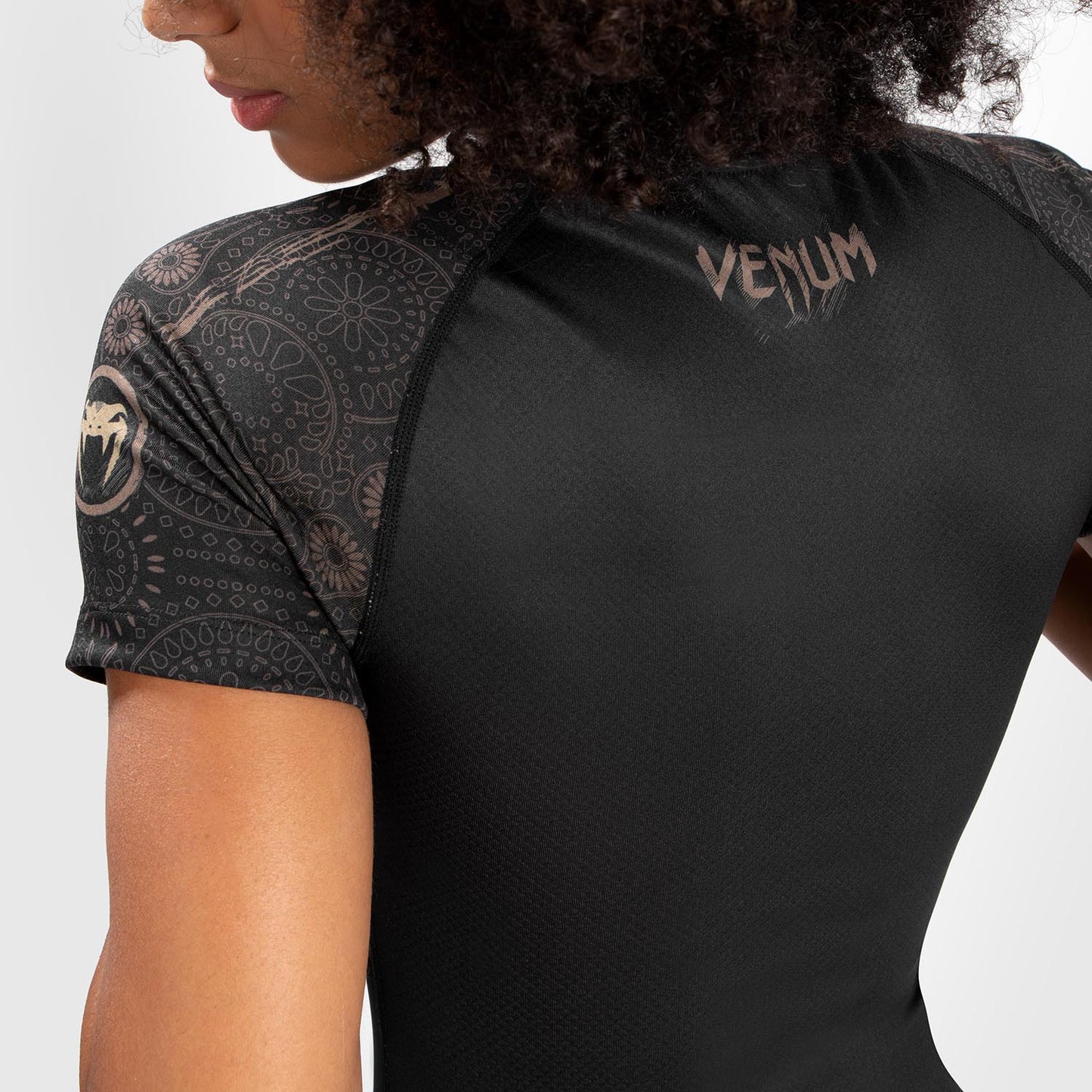 Venum Damen Santa Muerte Dark Side - Rashguard Kurzarm - Schwarz/Braun