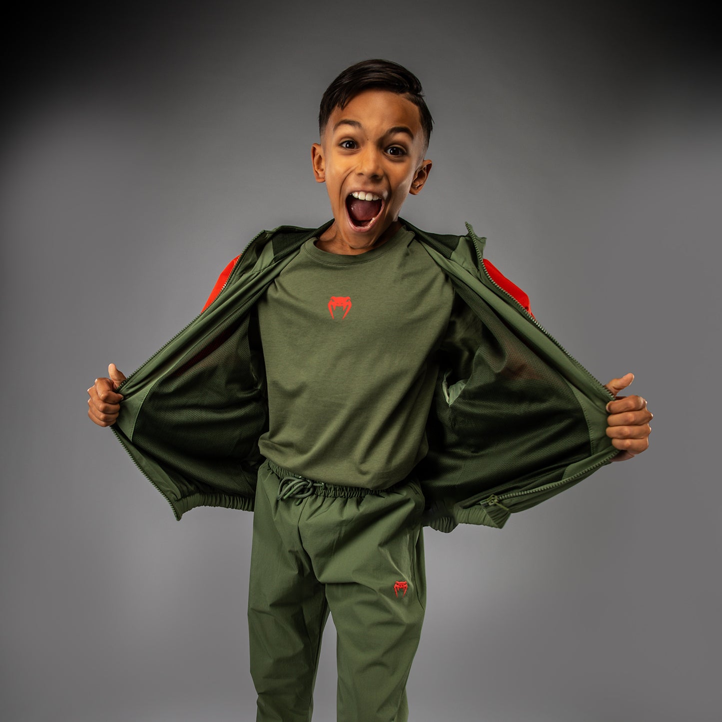 Venum Vectra Kinder Trainingsjacke - Armeegrün/Orange