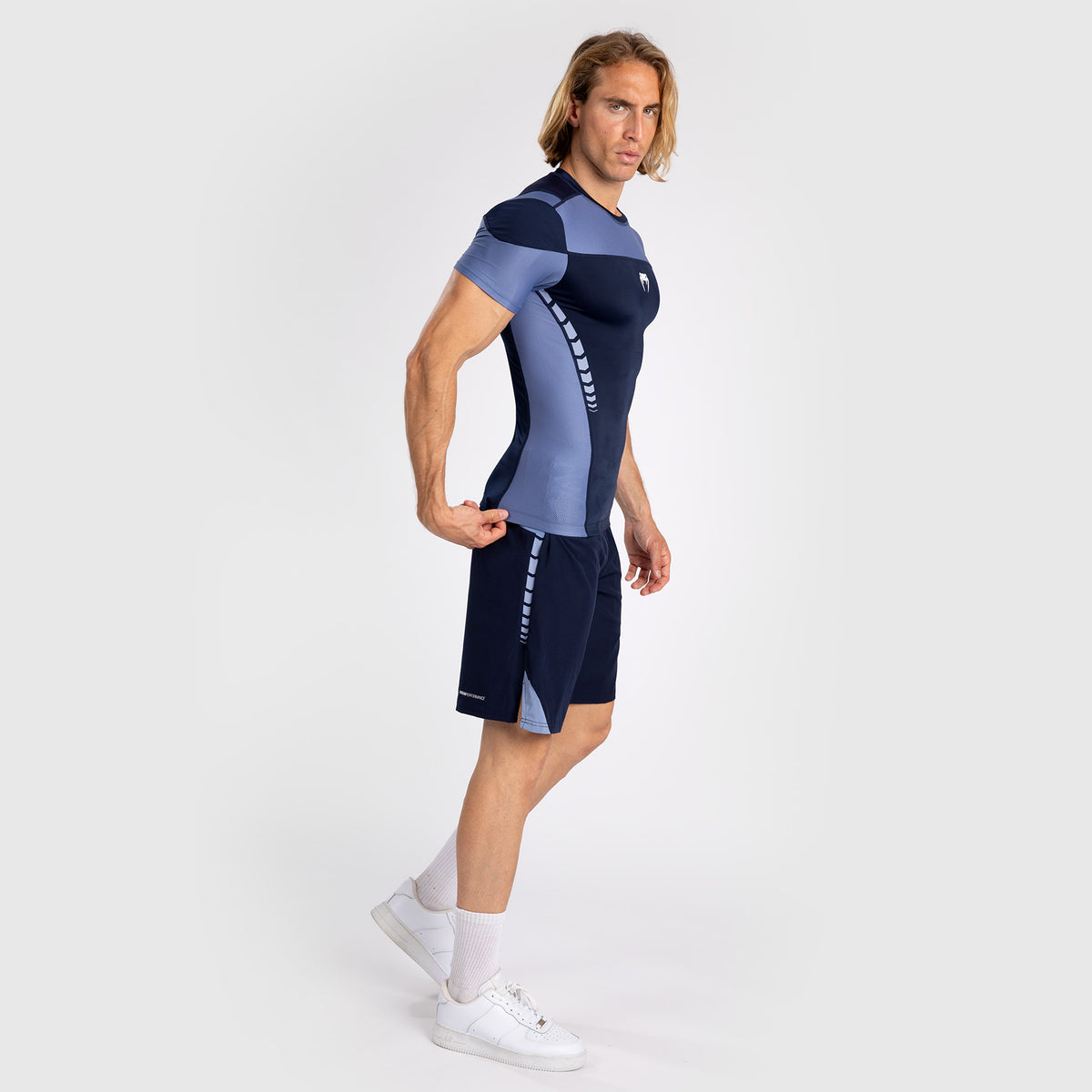 Venum Tempest Herren Kurzarm-Rashguard - Marineblau/Blau