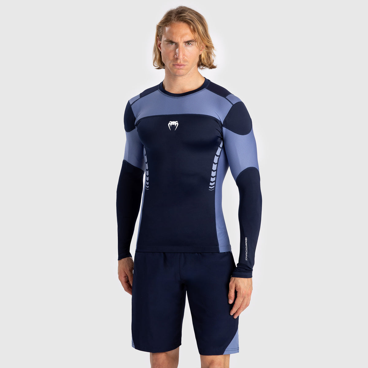 Venum Tempest Herren Langarm Rashguard - Marineblau/Blau