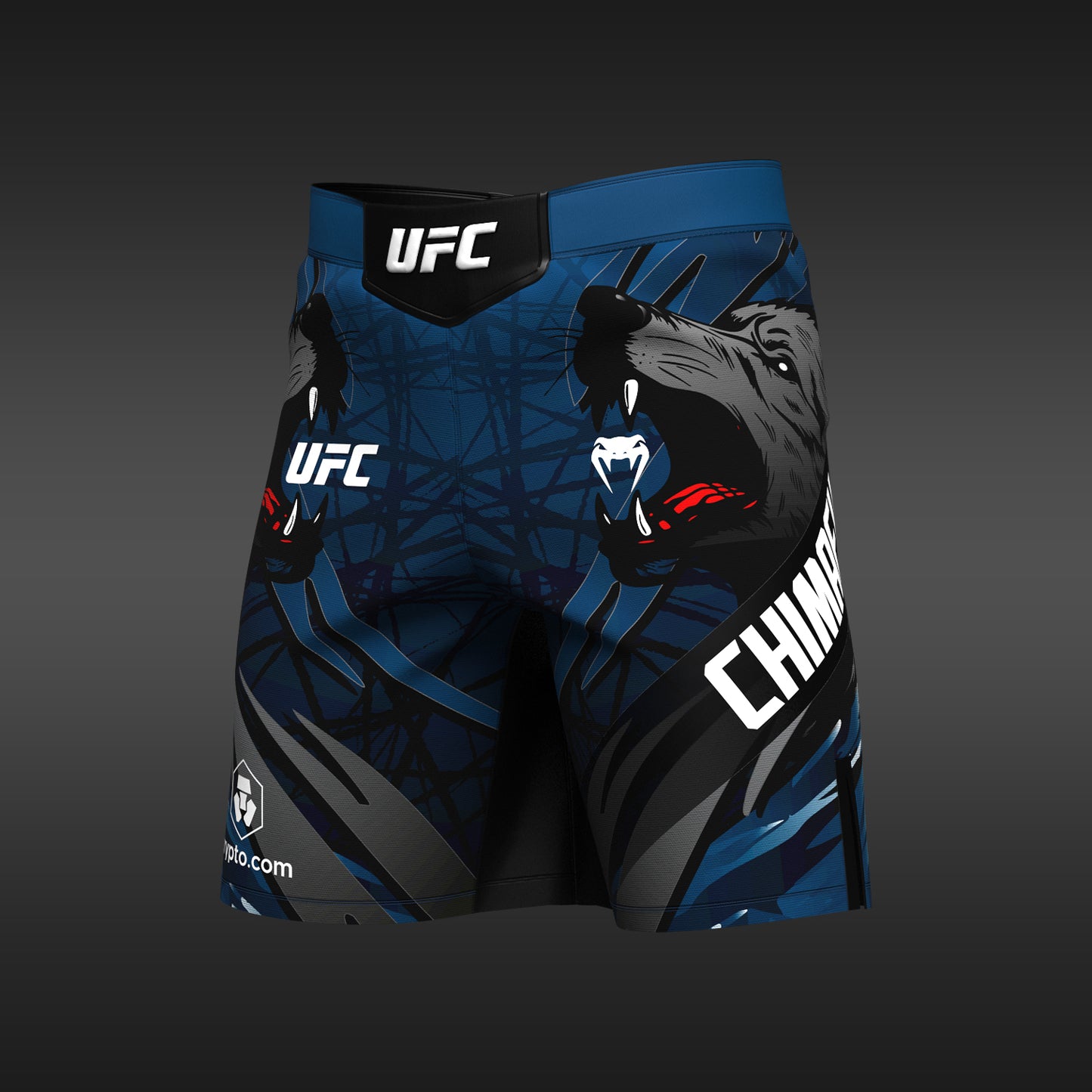 UFC Unrivaled by Venum Khamzat Chimaev Herren-Kampfshorts mit langer Passform – Blau