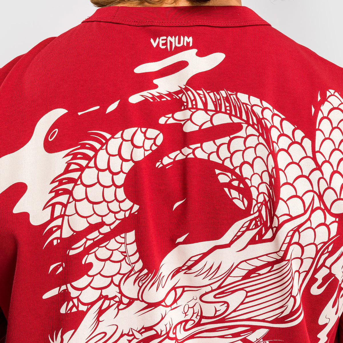 Venum Dragon’s Flight Herren T-Shirt - Kirschrot/Cremeweiß