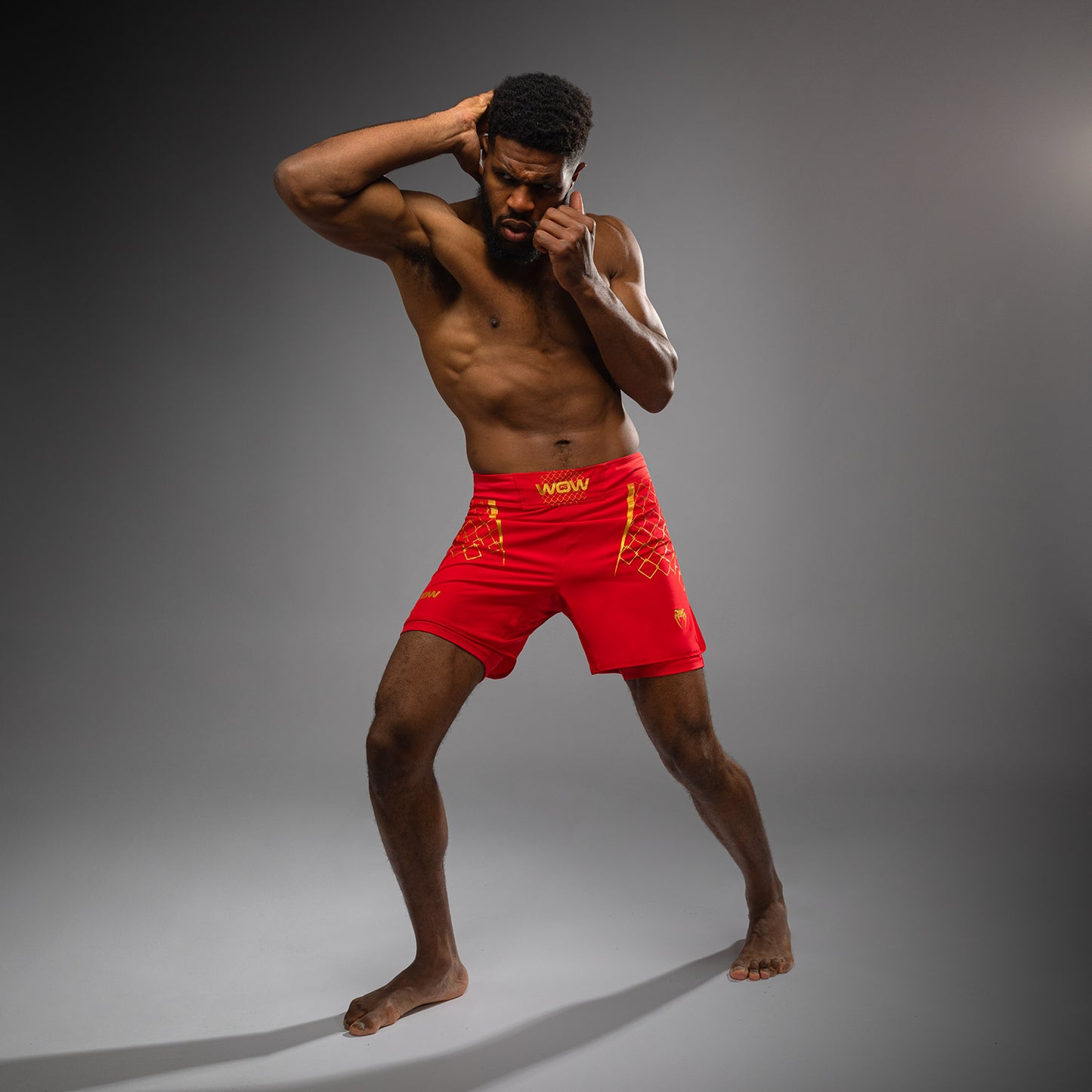 Venum x WOW FC Herren Fight Shorts - Fury Red/ Gold