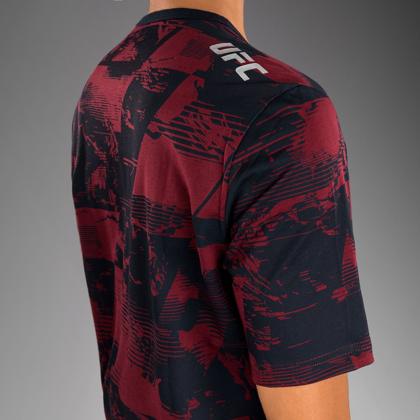 UFC Zenith by Venum Authentic Fight Week Kurzarm T-Shirt Damen - Marineblau/Burgunderrot/Silber