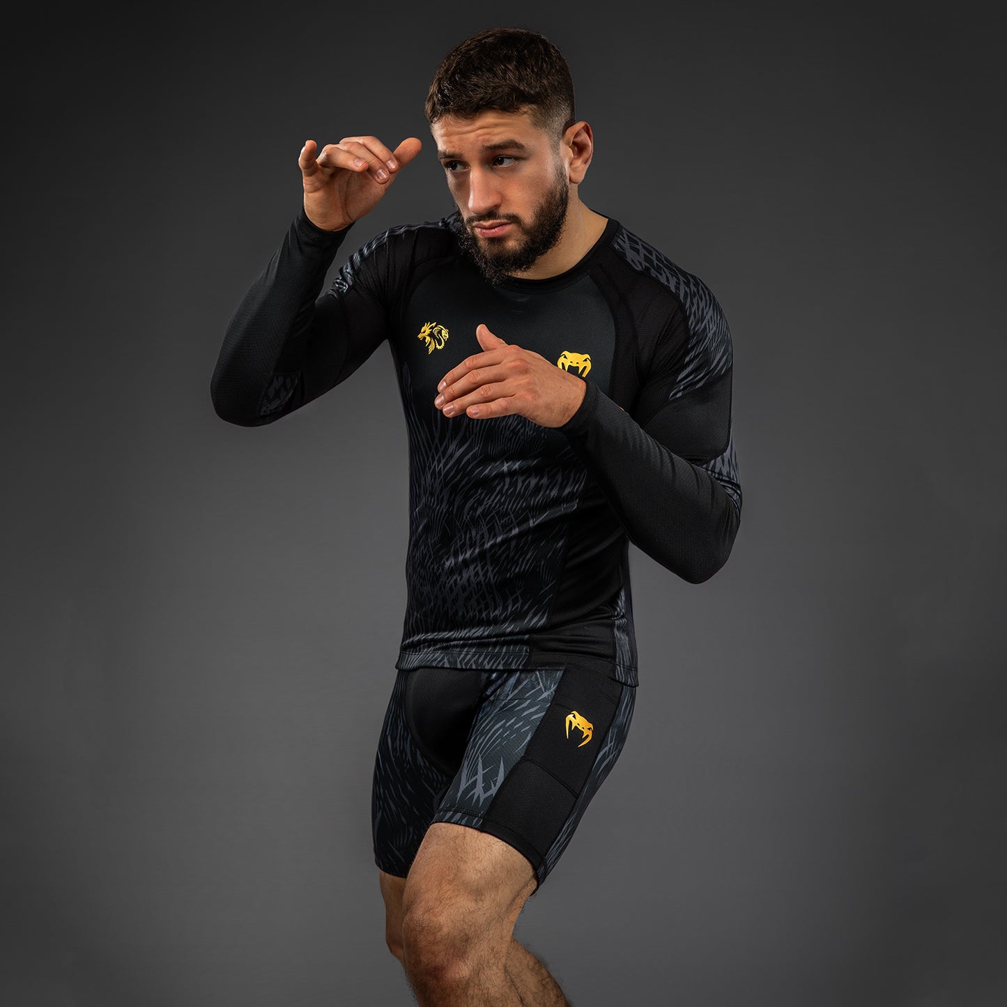 Venum x Chimaev Langarm Rashguard - Schwarz/Grau