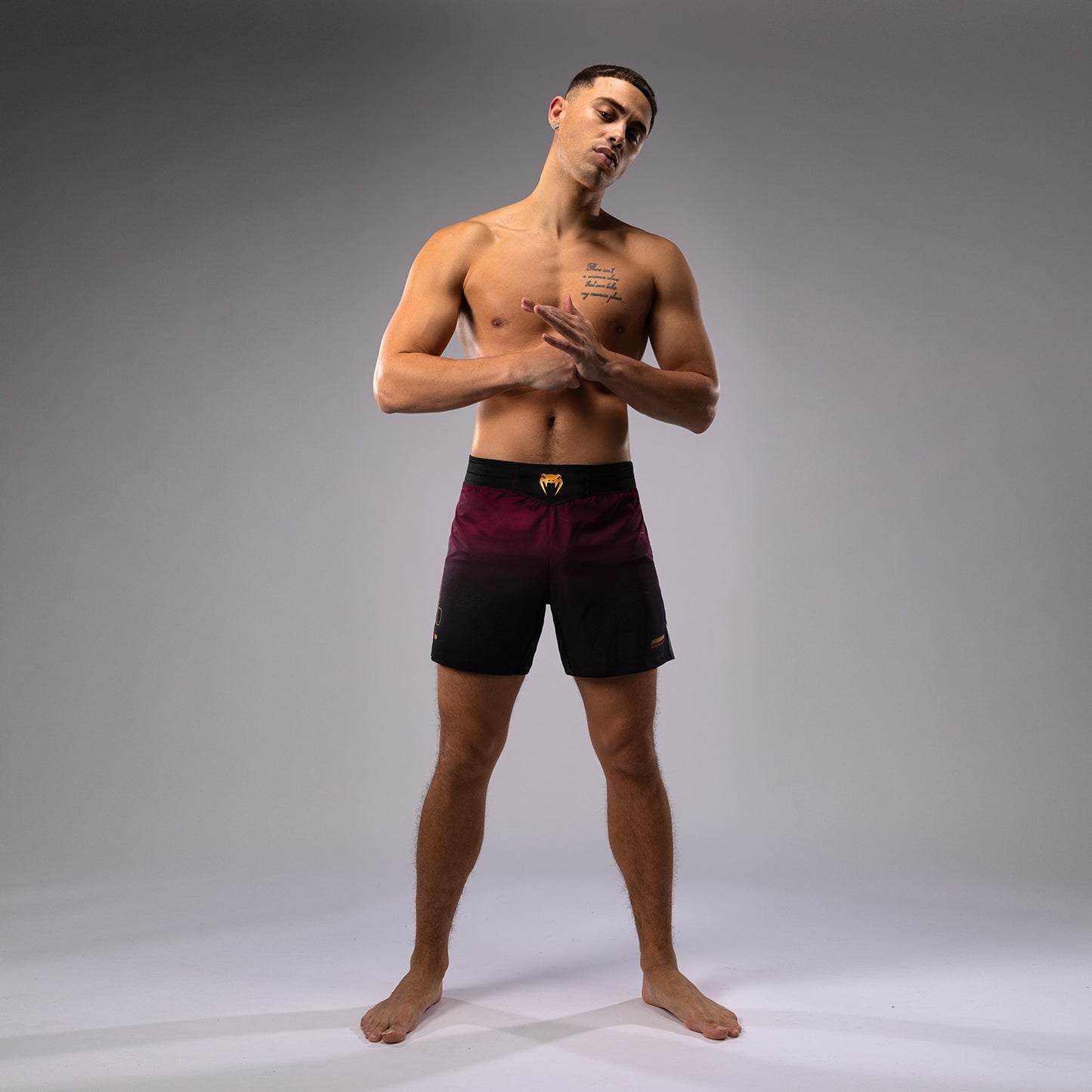 Venum Tactical XT Fight Shorts - Schwarz/Burgund/Gold