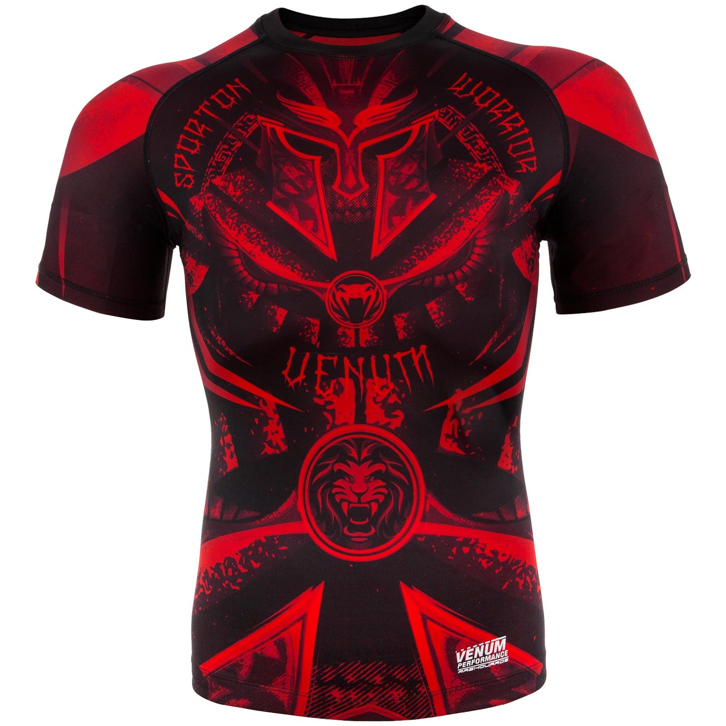 Venum Gladiator 3.0 Rashguard - Schwarz/Rot - Kurzarm