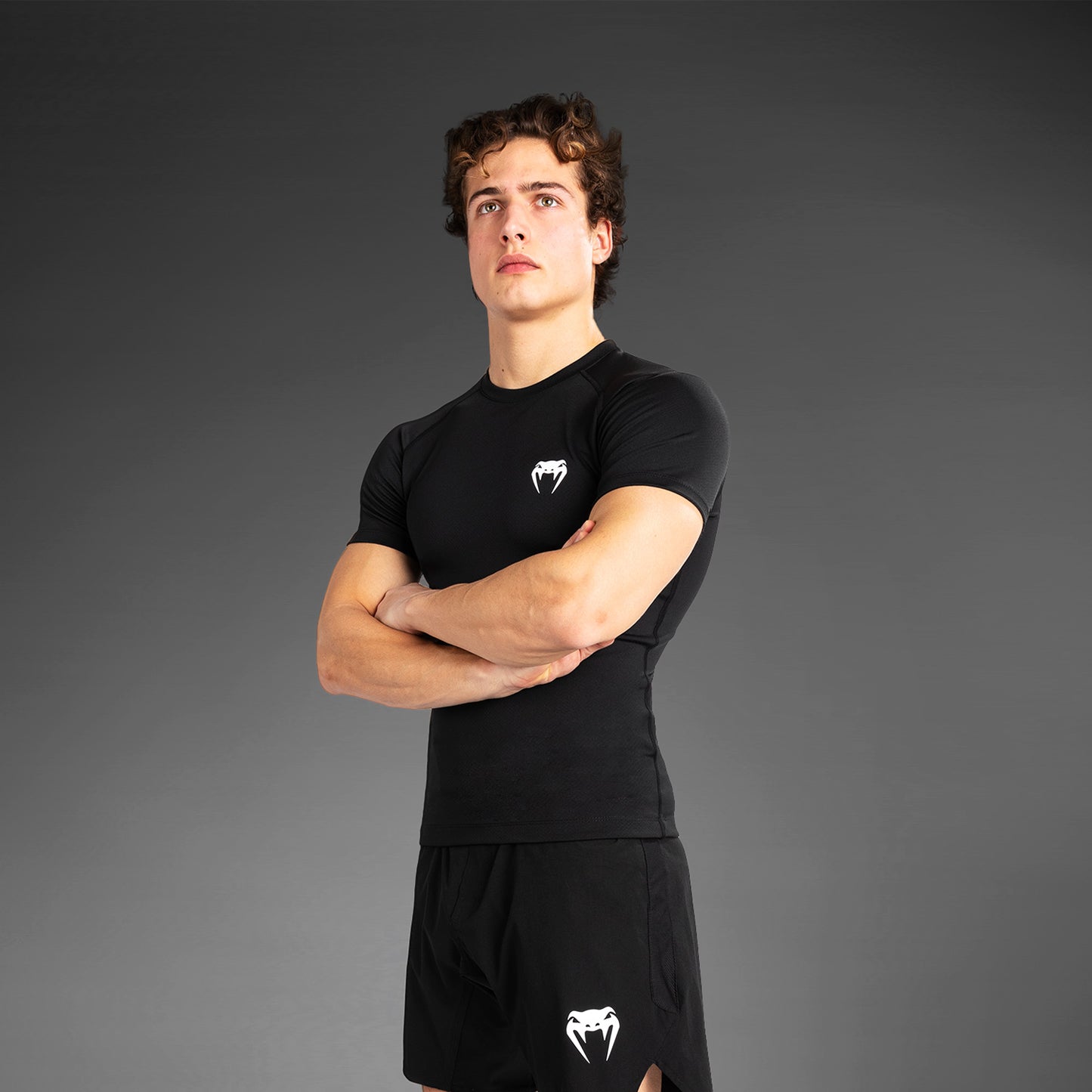 Venum Contender Herren Kurzarm Rashguard - Schwarz/Weiß