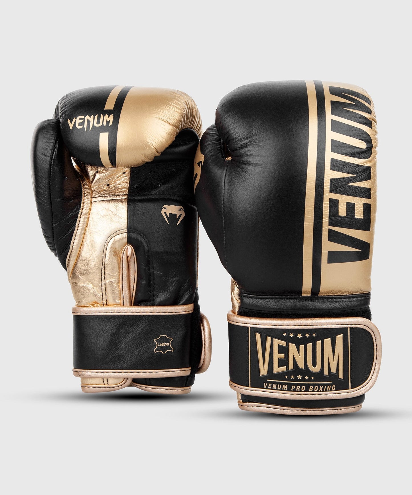 Venum Shield professionelle Boxhandschuhe - Klettverschluss - Schwarz/Gold