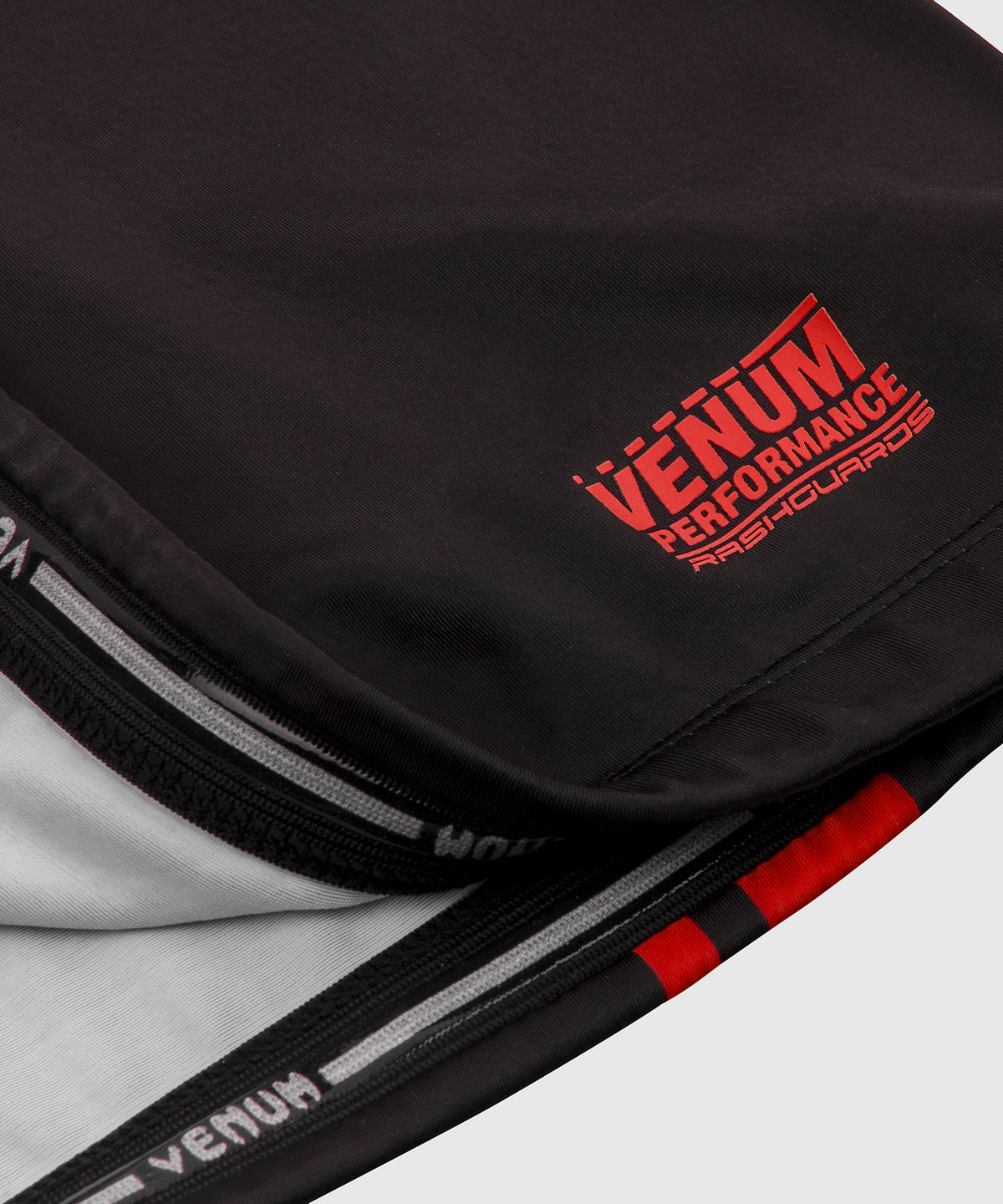 Rashguard Venum Logos - Kurzarm - Schwarz/Rot