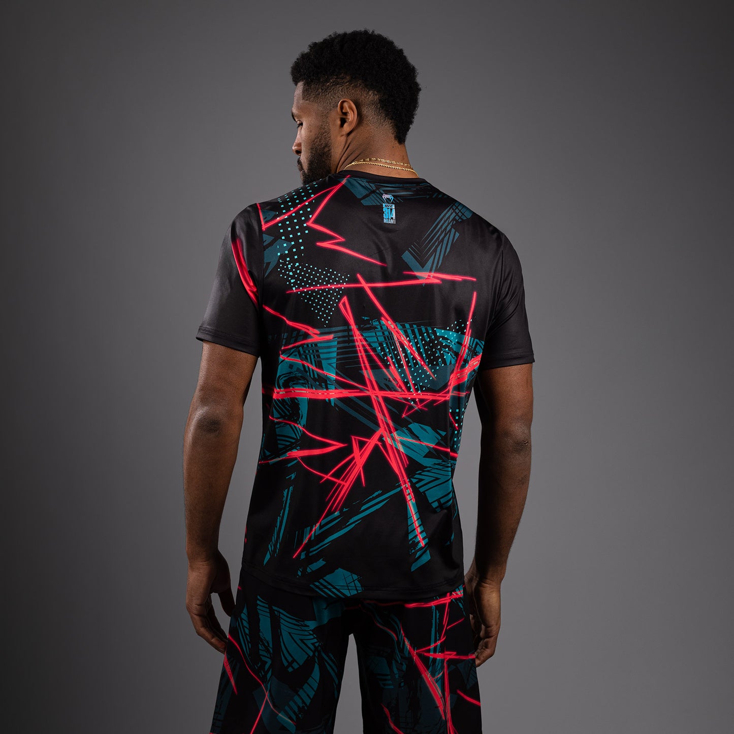UFC Fusion By Venum Miami Edition Fight Week Dry-Tech T-Shirt für Männer - Schwarzes