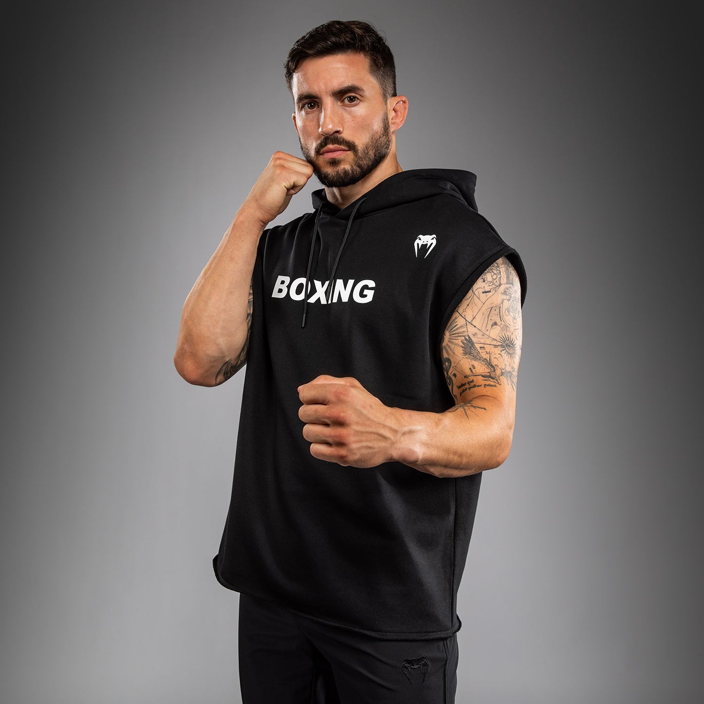 Venum Boxing VT Ärmelloser Hoodie - Schwarz/Weiß