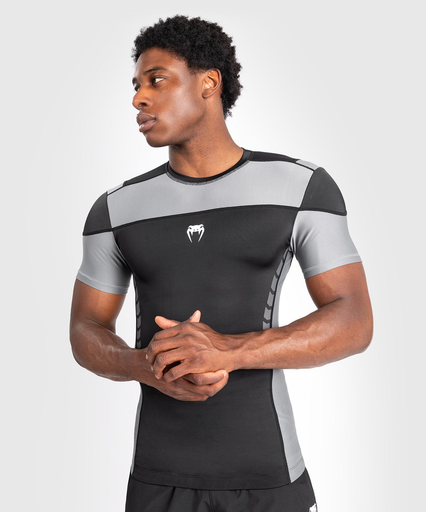 Venum Tempest Herren Kurzarm Rashguard - Schwarz/Grau