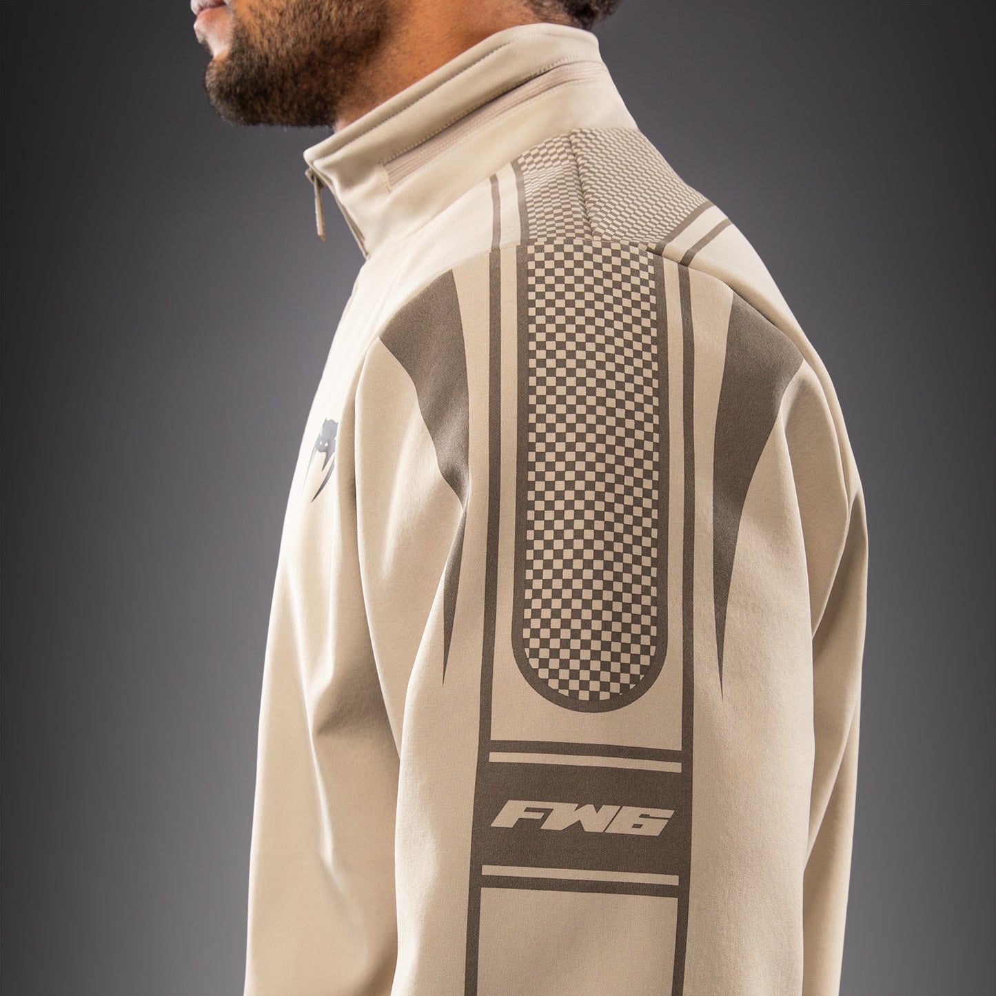Venum UFC Unity by Venum Authentic Fight Week Herren-Kapuzenjacke mit Reißverschluss - Sand