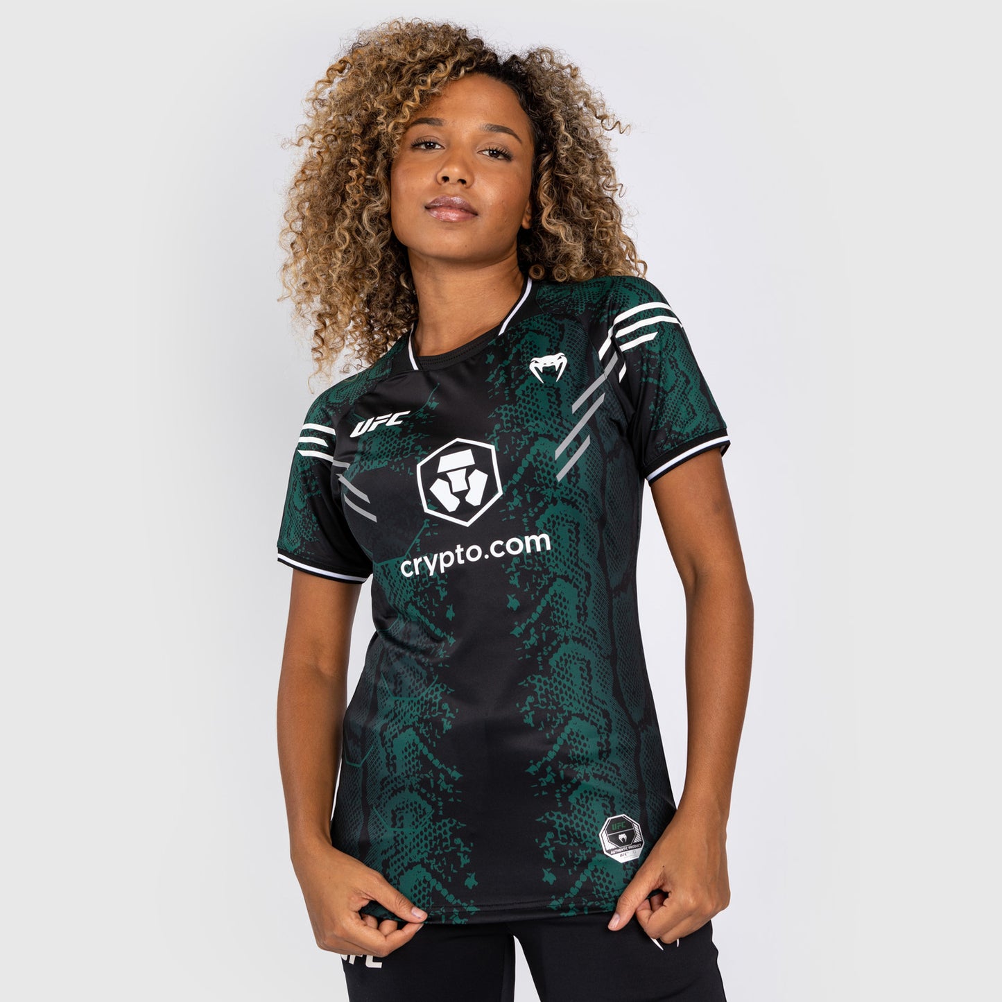 UFC Adrenaline by Venum Authentic Fight Night Women's Walkout Trikot - Emerald Edition - Grün/Schwarz