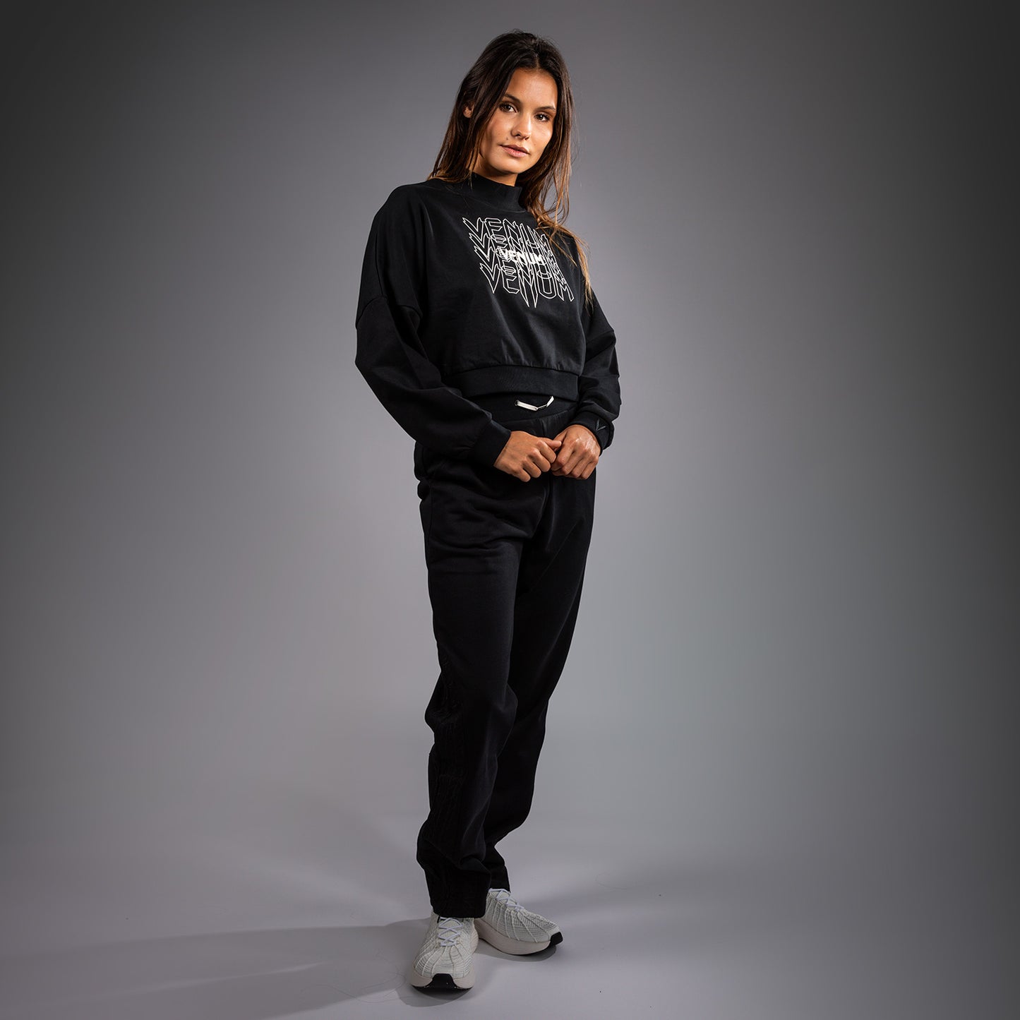 Venum Pulse Damen Cropped Sweatshirt - Schwarz/Weiß