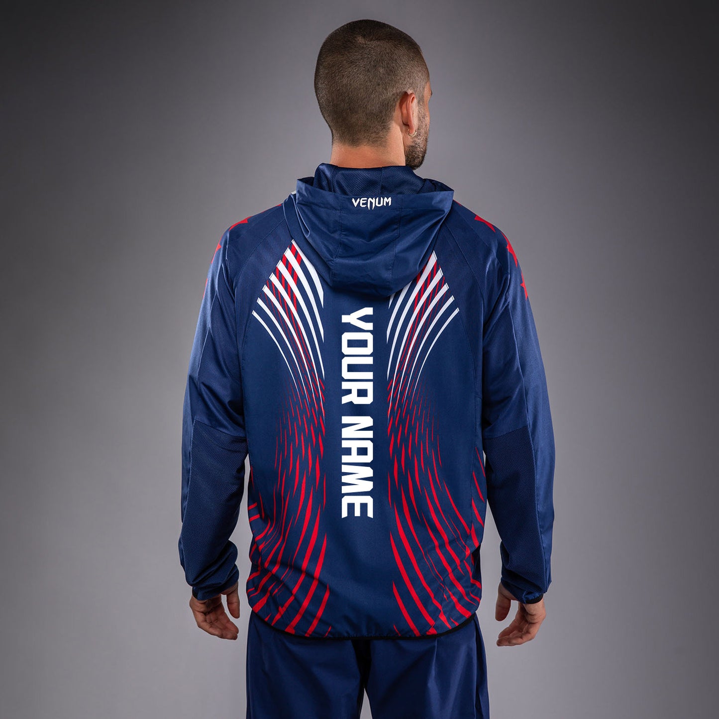 Official UFC Freedom 250 by Venum Authentic Fight Night Walkout Hoodie für Herren - Blau