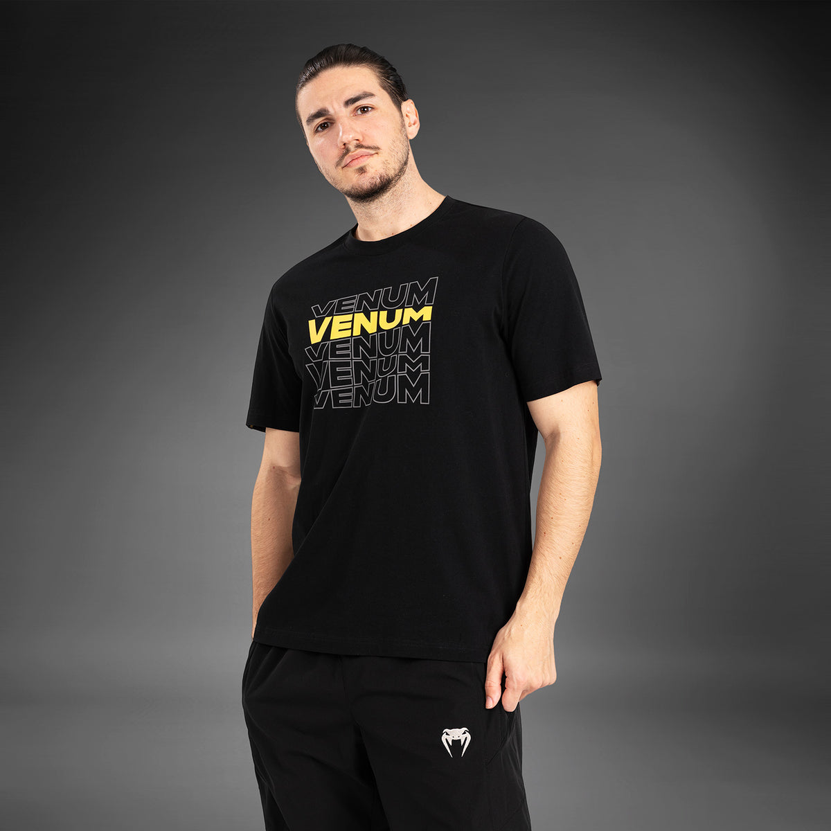 Venum Vertigo Kurzarm-T-Shirt für Männer - Schwarz/Gelb