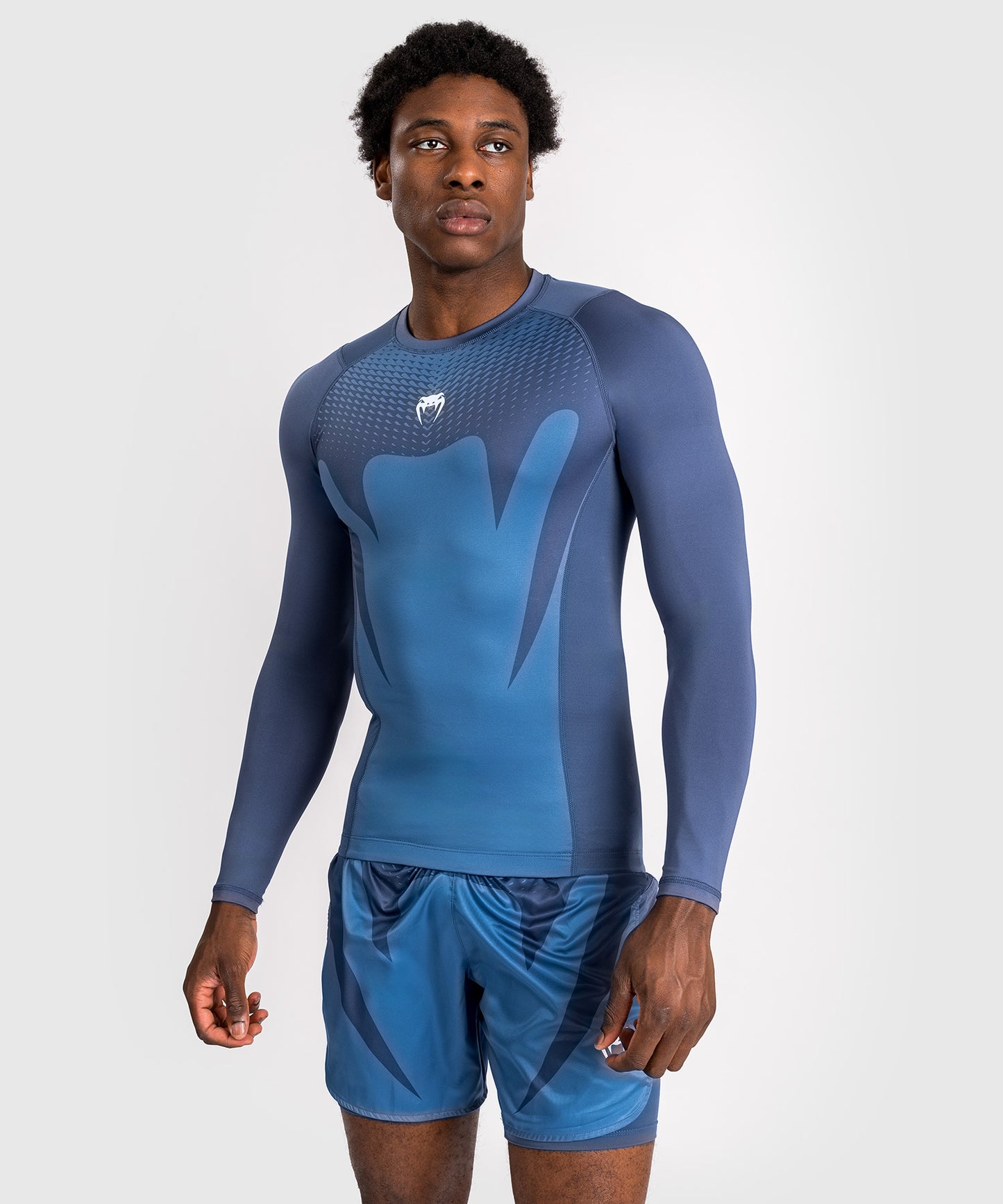 Venum Attack Herren Langarm Rashguard - Marineblau