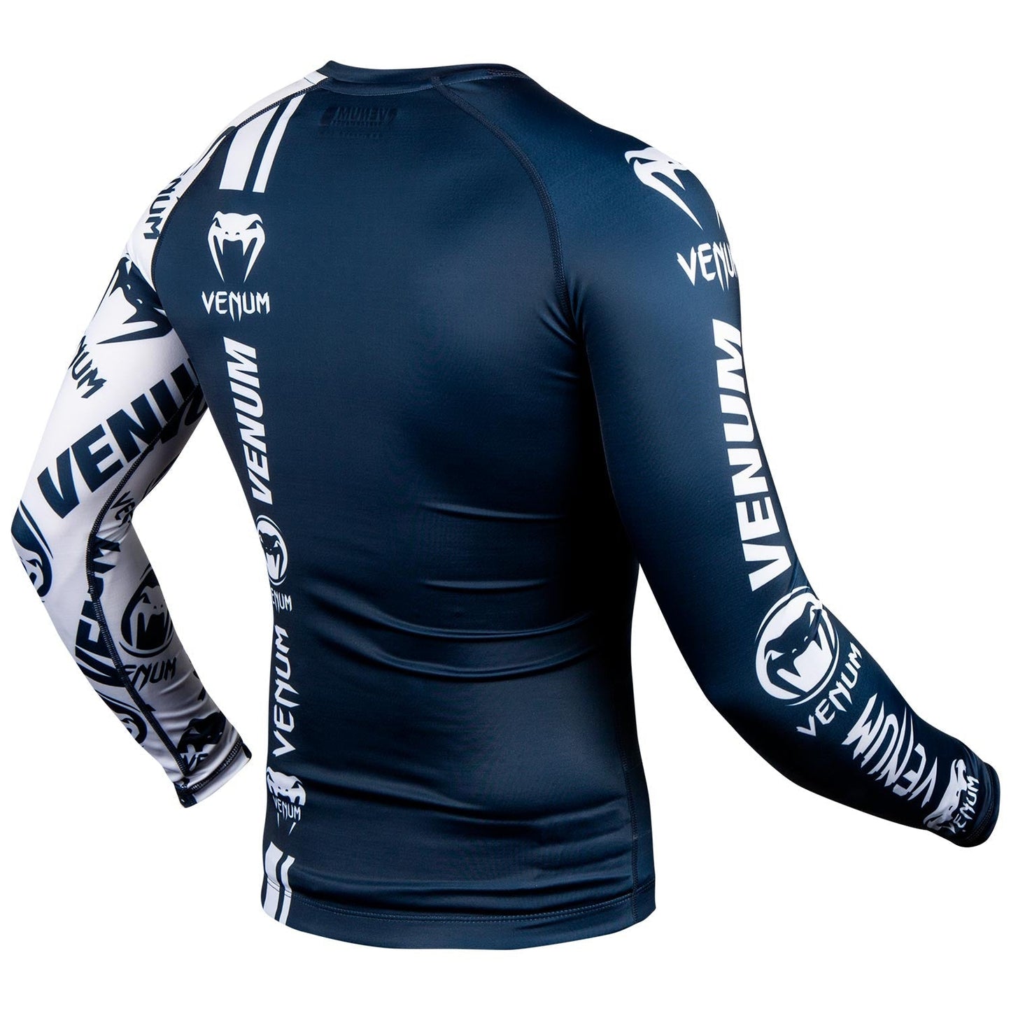 Rashguard Venum Logos - Langarm - Marineblau/Weiß
