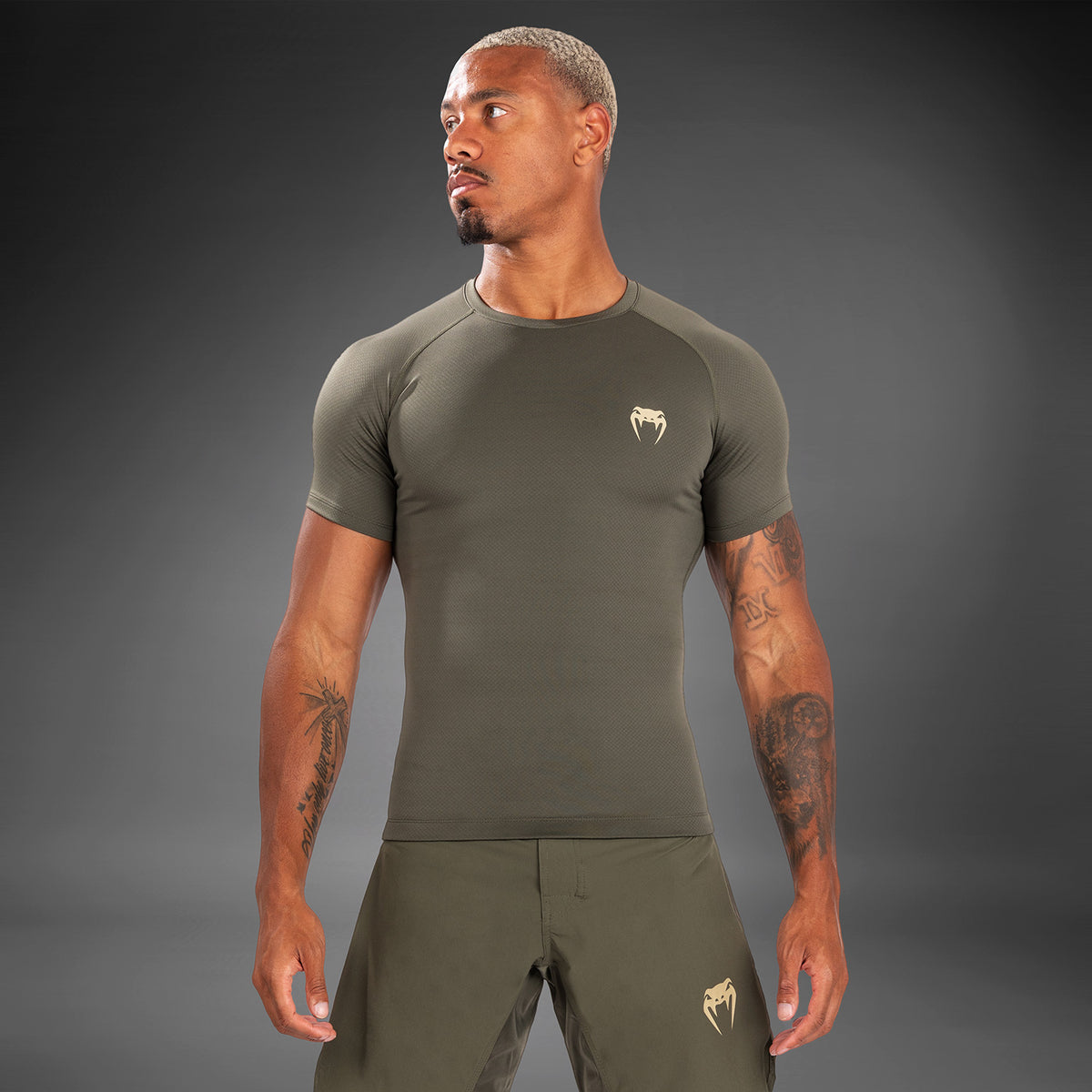 Venum Contender Herren Kurzarm Rashguard - Khaki