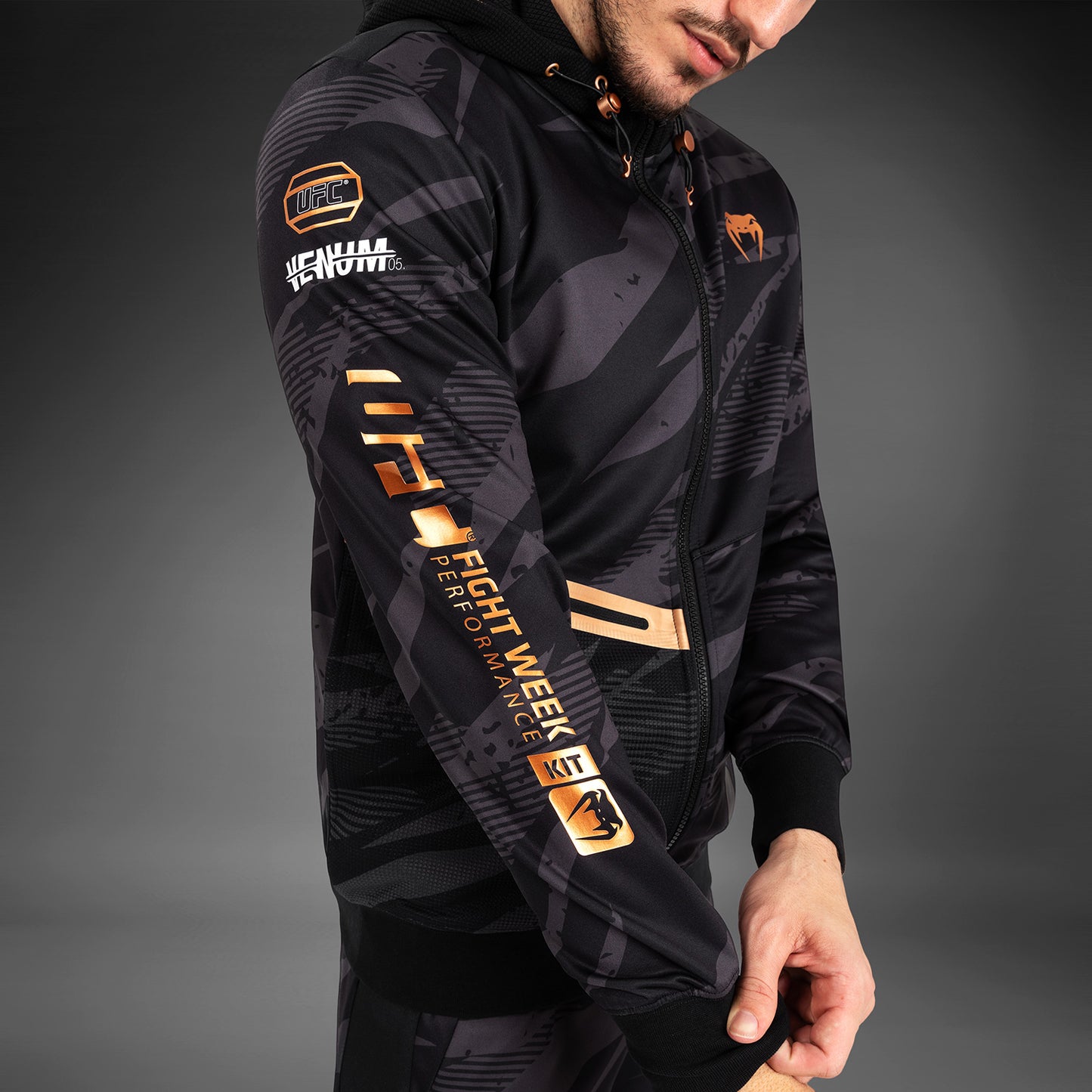 UFC Adrenaline by Venum Fight Week Herren Zip Hoodie - Urban Camo