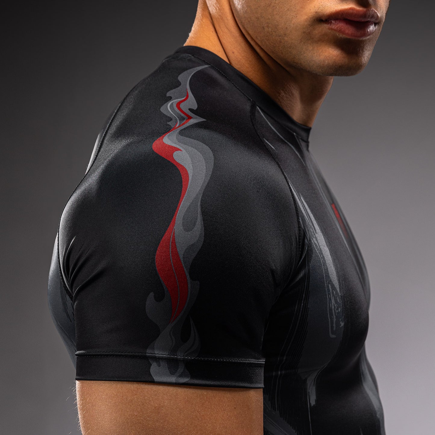 Venum Demon Kurzarm Rashguard - Schwarz/Grau