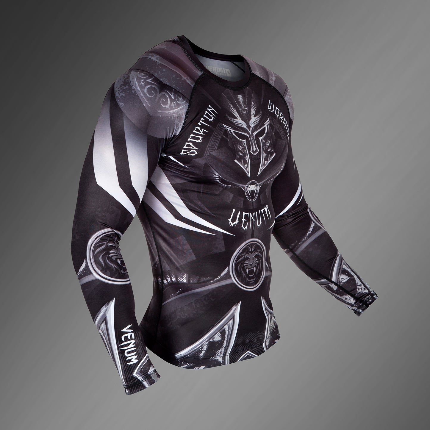 Venum Gladiator 3.0 Rashguard - Schwarz/Weiß - Langarm