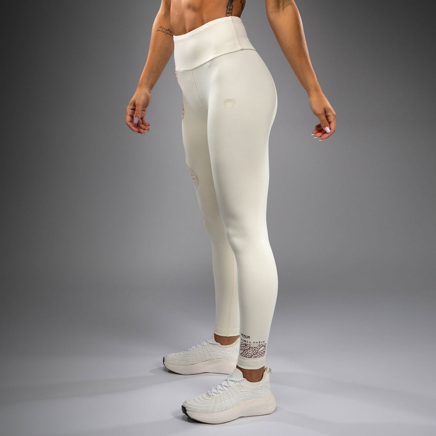 Venum Serpenti Damen Leggings – Elfenbein/Burgunder