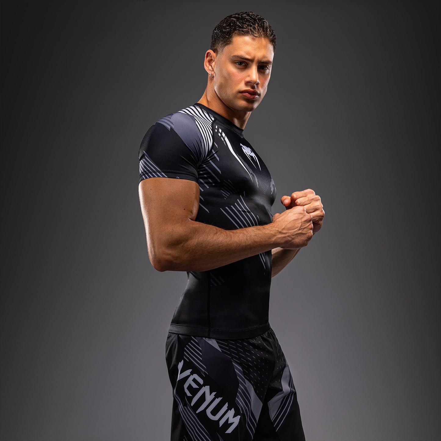 Venum No-Gi 6.0 Rashguard Kurzarm - Schwarz/Weiß
