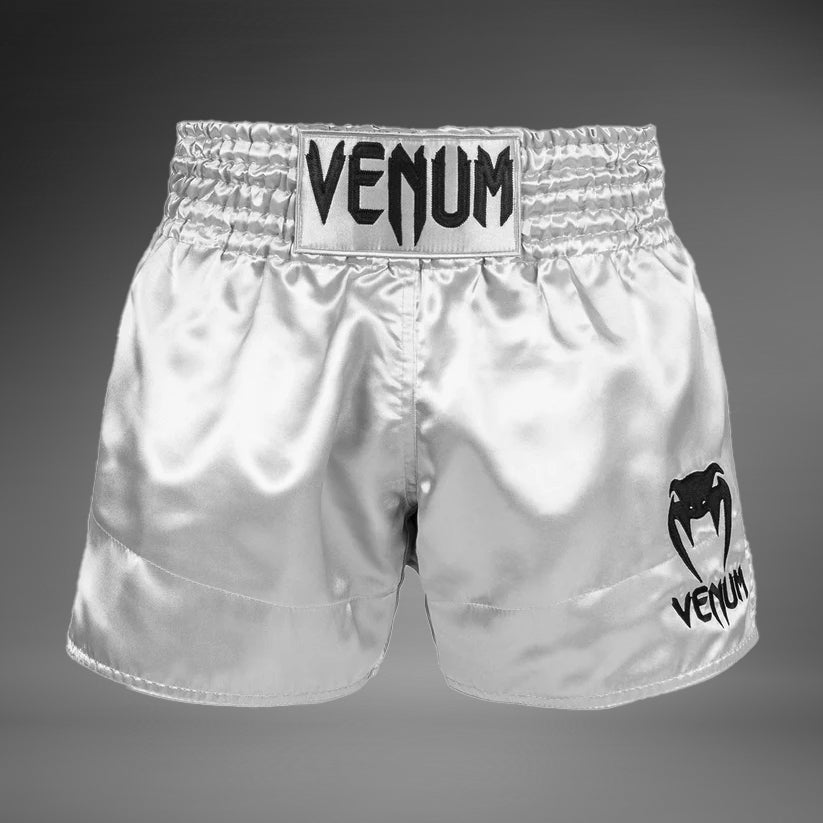Venum Klassische Thai-Boxshorts Silber/Schwarz