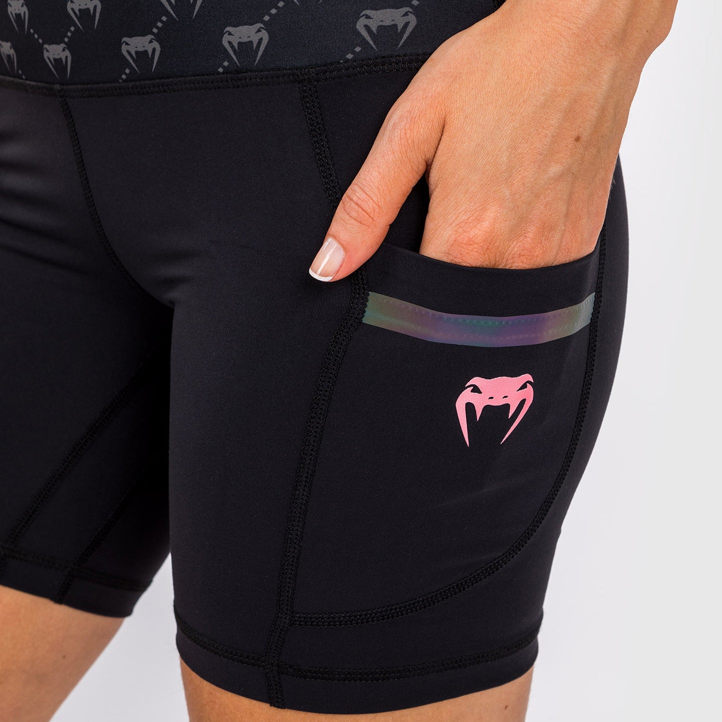 Venum Monogram Bike Shorts für Damen – Schwarz/Roségold