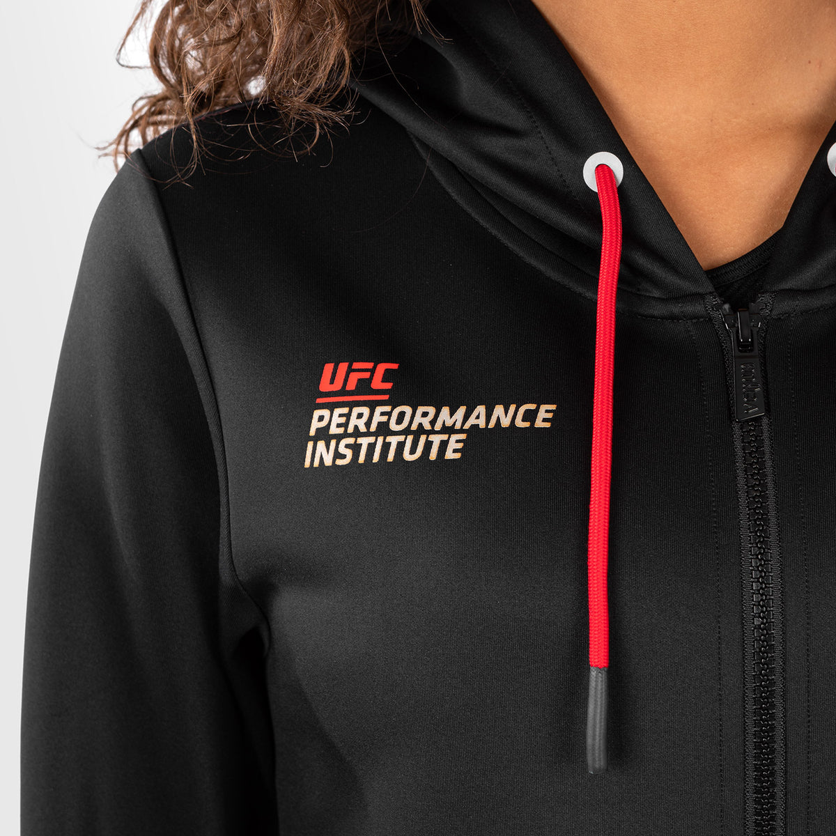 UFC Venum Performance Institute 2.0 Zip Hoodie für Frauen - Schwarz/Rot