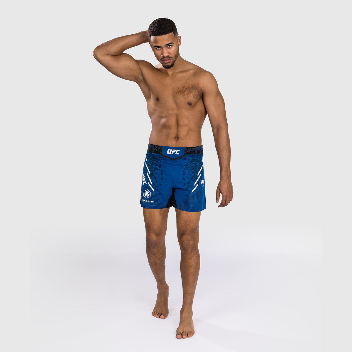UFC Adrenaline by Venum Personalisierte Authentische Fight Night Herren-Kampfshorts - Kurze Passform - Blau