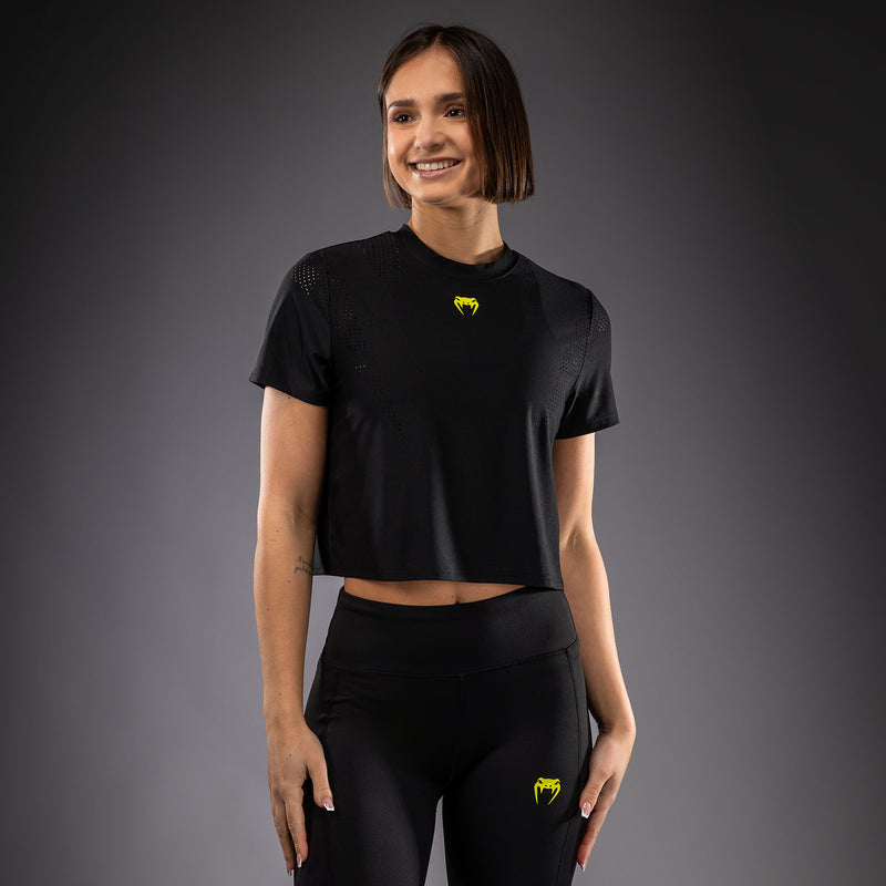 Venum Lazer Dry-Tech-T-Shirt Für Damen - Schwarz/Gelb