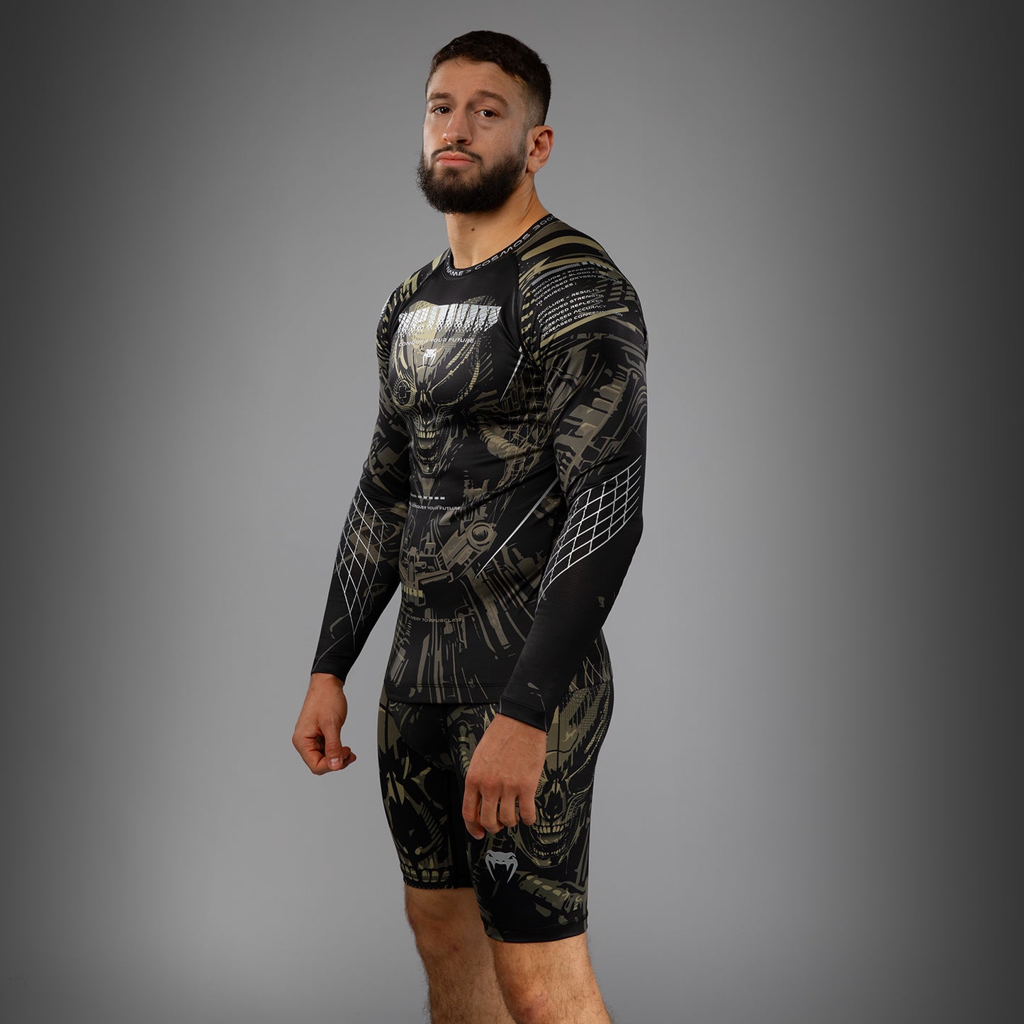 Venum Invader Langarm Rashguard - Schwarz/Sand