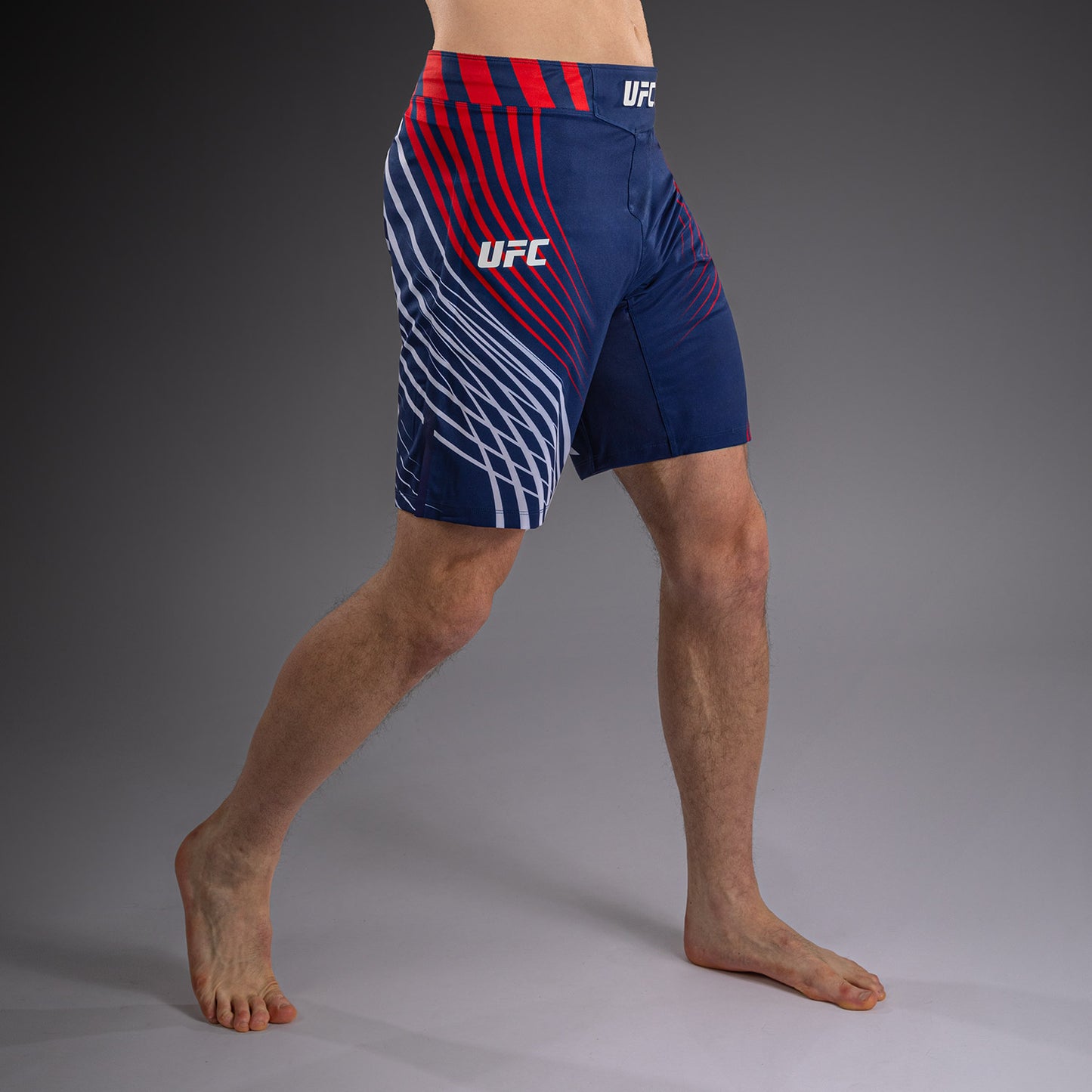 Official UFC Freedom 250 by Venum Personalisiert Authentic Fight Night Fight Shorts im Long Fit für Herren - Blau