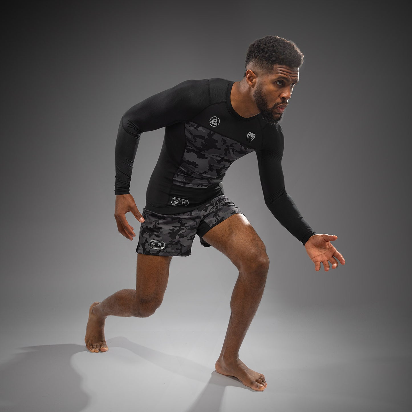 Venum x Polaris Langarm Rashguard - Schwarz/Grau