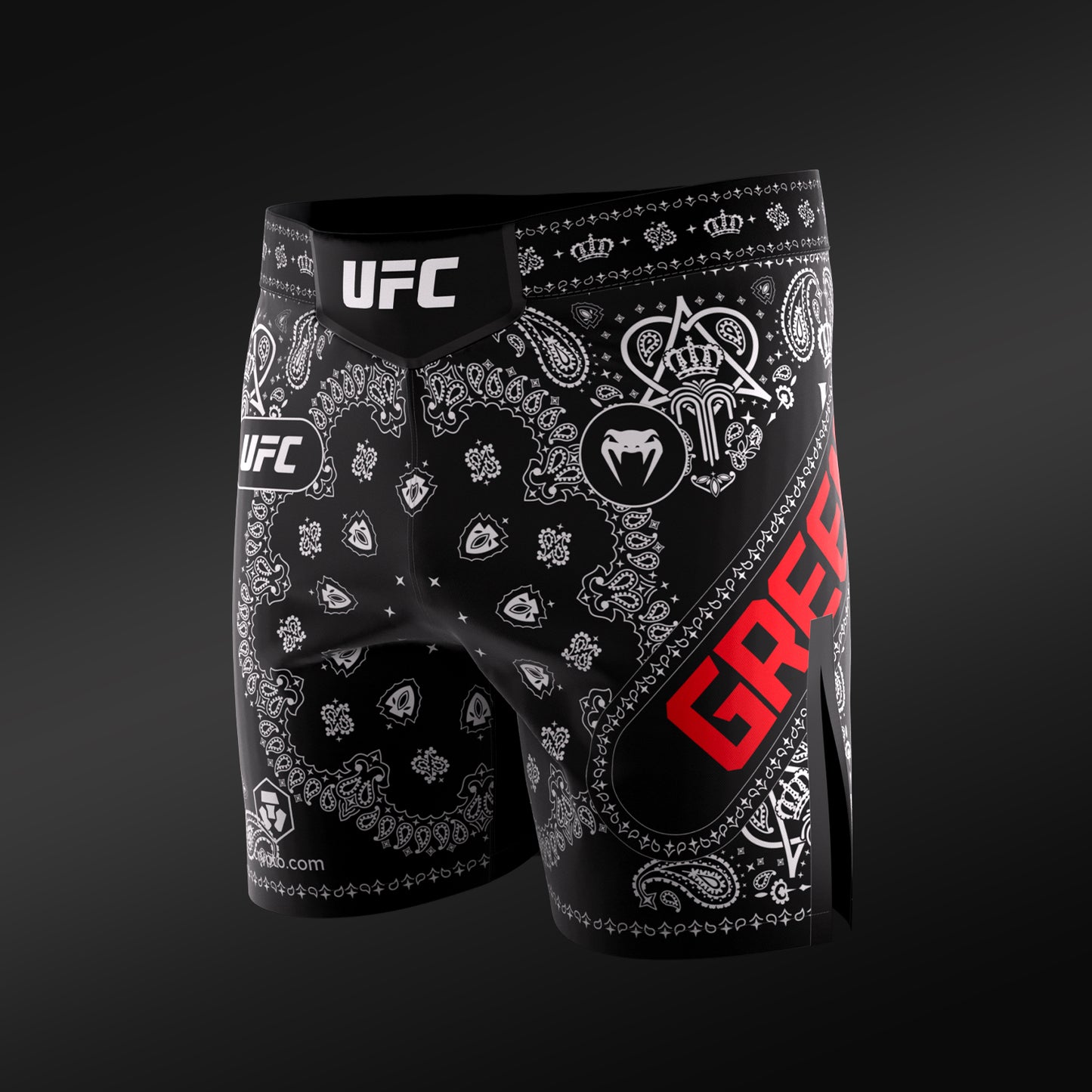 UFC Adrenaline Unrivaled by Venum King Green Herren-Vale-Tudo-Shorts - Schwarz