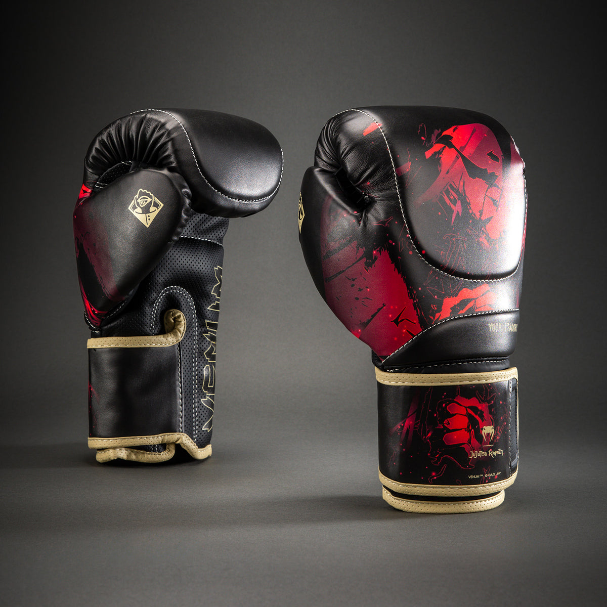 Jujutsu Kaisen x Venum Itadori Impact Evo Boxhandschuhe – Schwarz/Rot