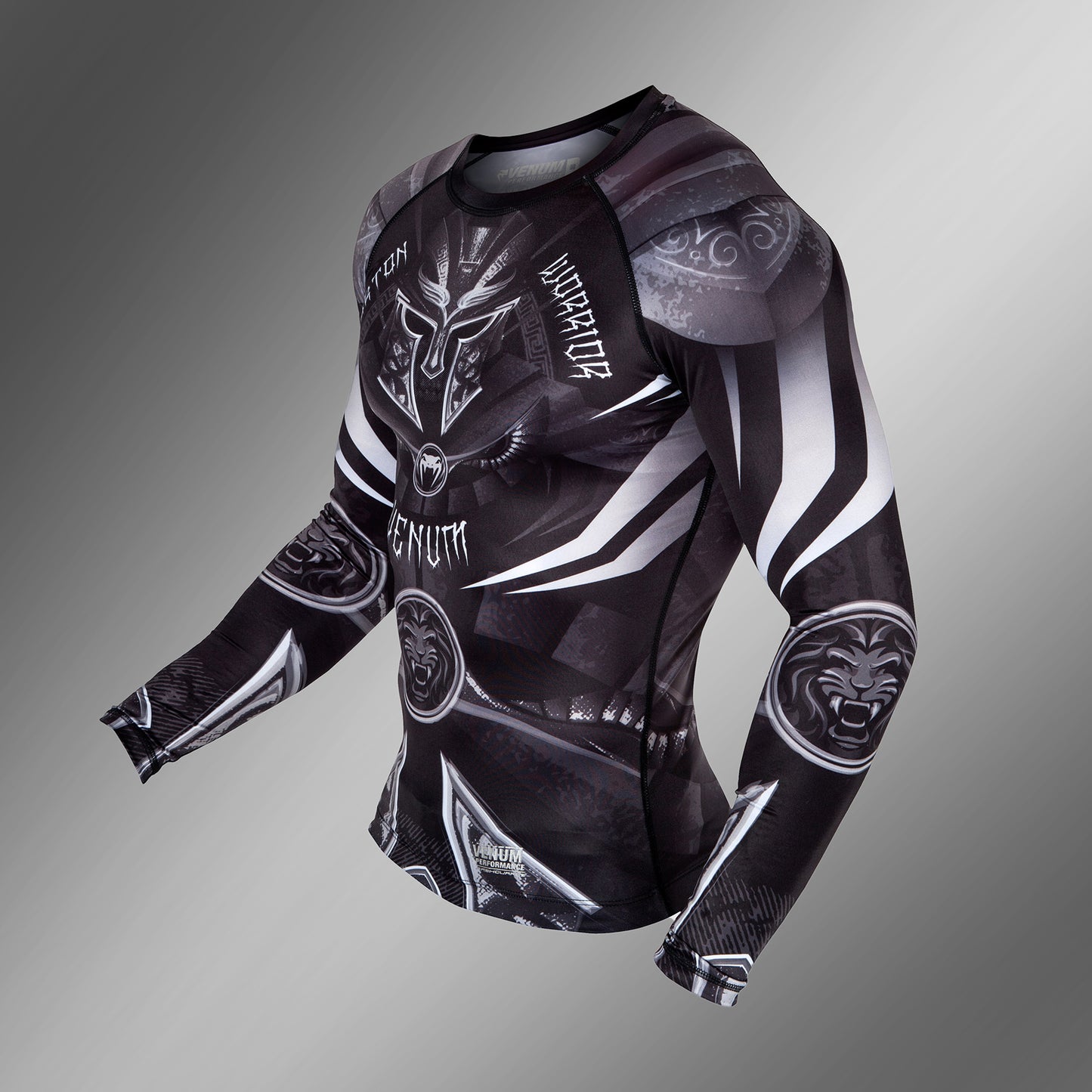 Venum Gladiator 3.0 Rashguard - Schwarz/Weiß - Langarm