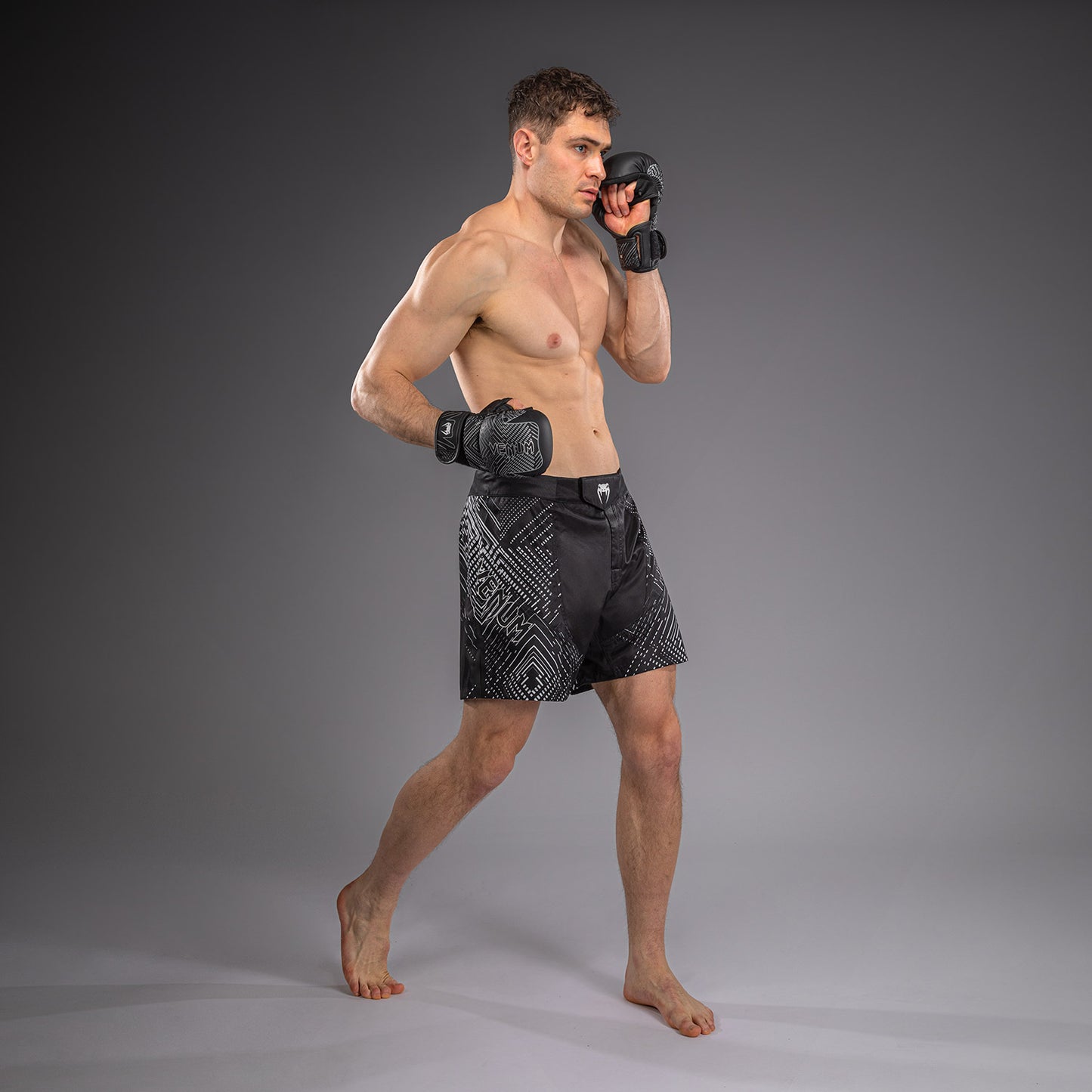 Venum Midnight Fury Fightshorts – Schwarz/Grau/Silber