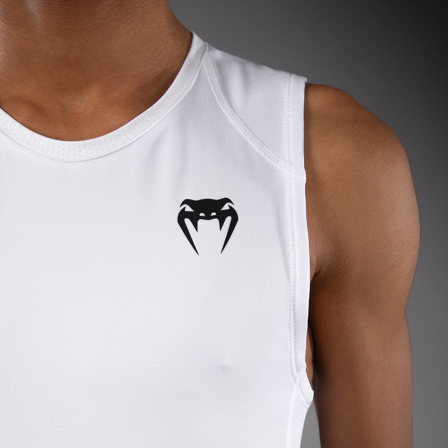 Venum Elite Fußball Ärmelloses Kompressionsshirt für Kinder - Weiß